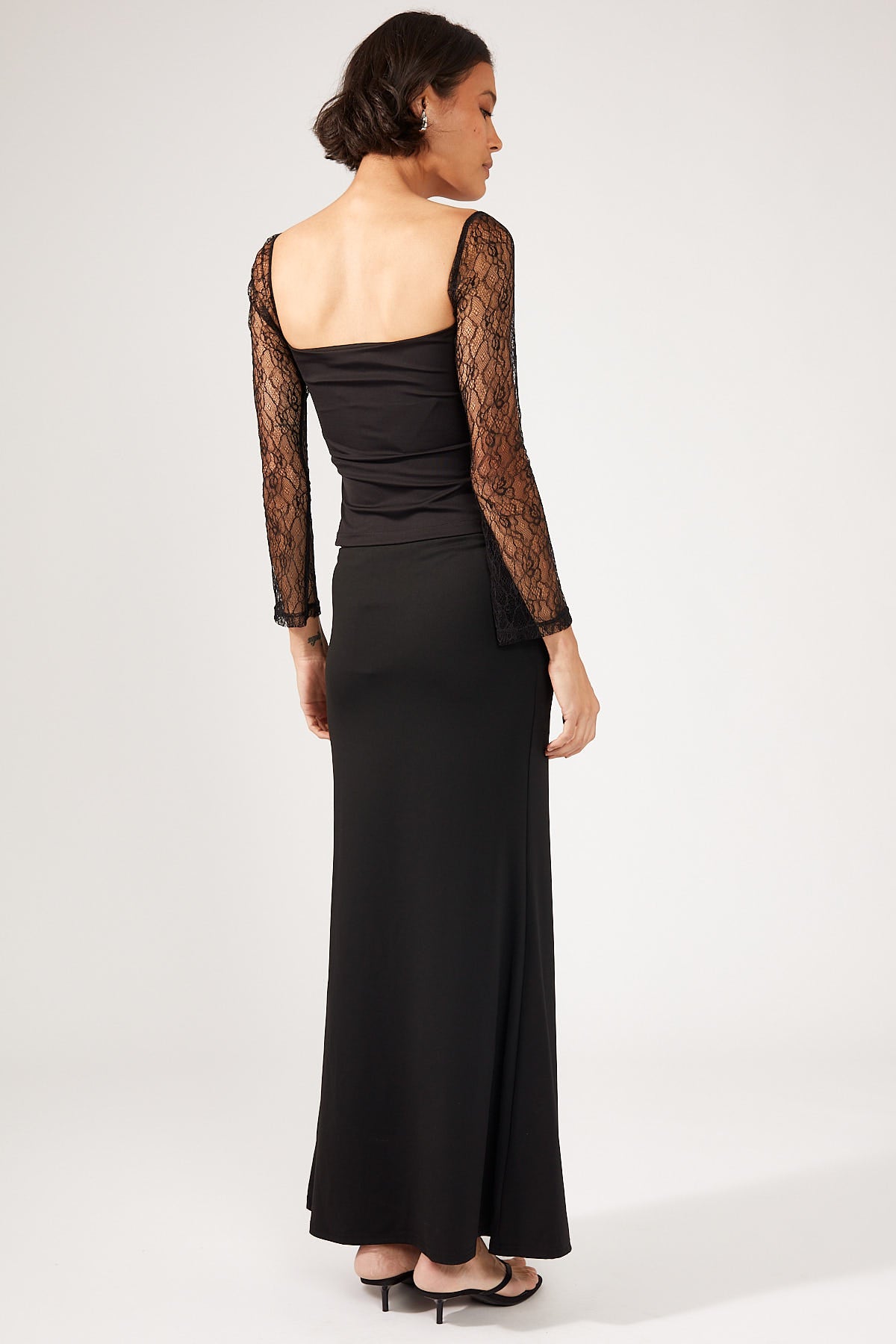 Perfect Stranger Jenna Lace Maxi Skirt Black