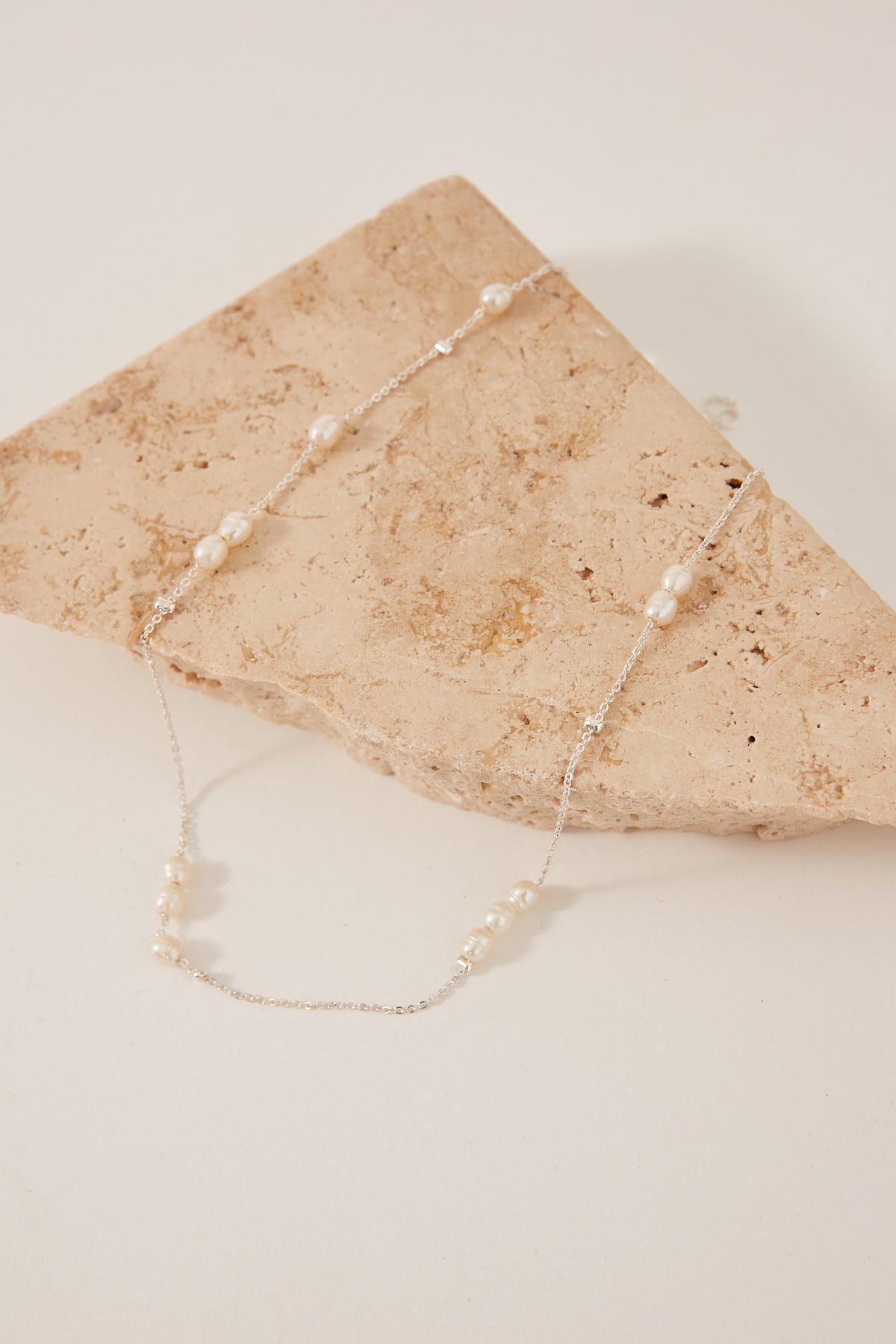 Perfect Stranger Trisha Triple Freshwater Pearl Necklace Silver Plated