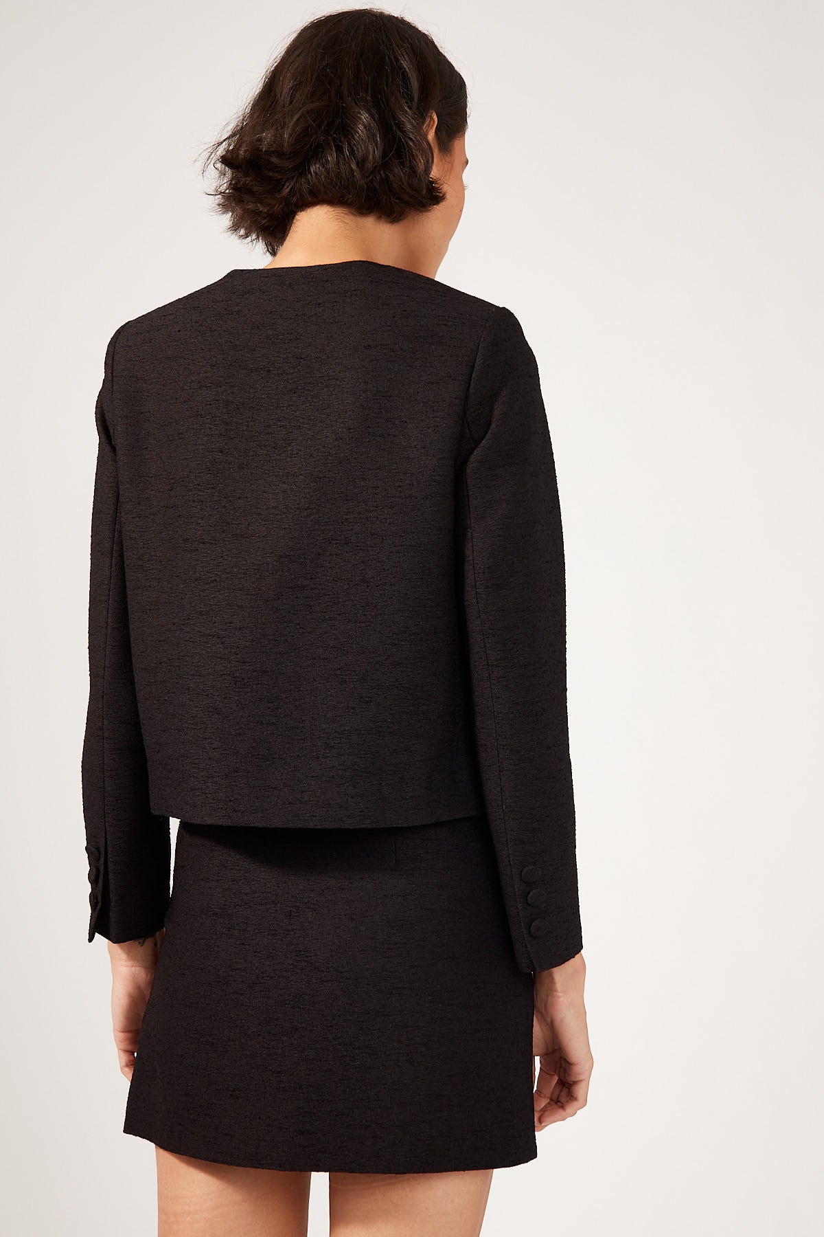 Perfect Stranger Posh Textured Mini Skirt Black