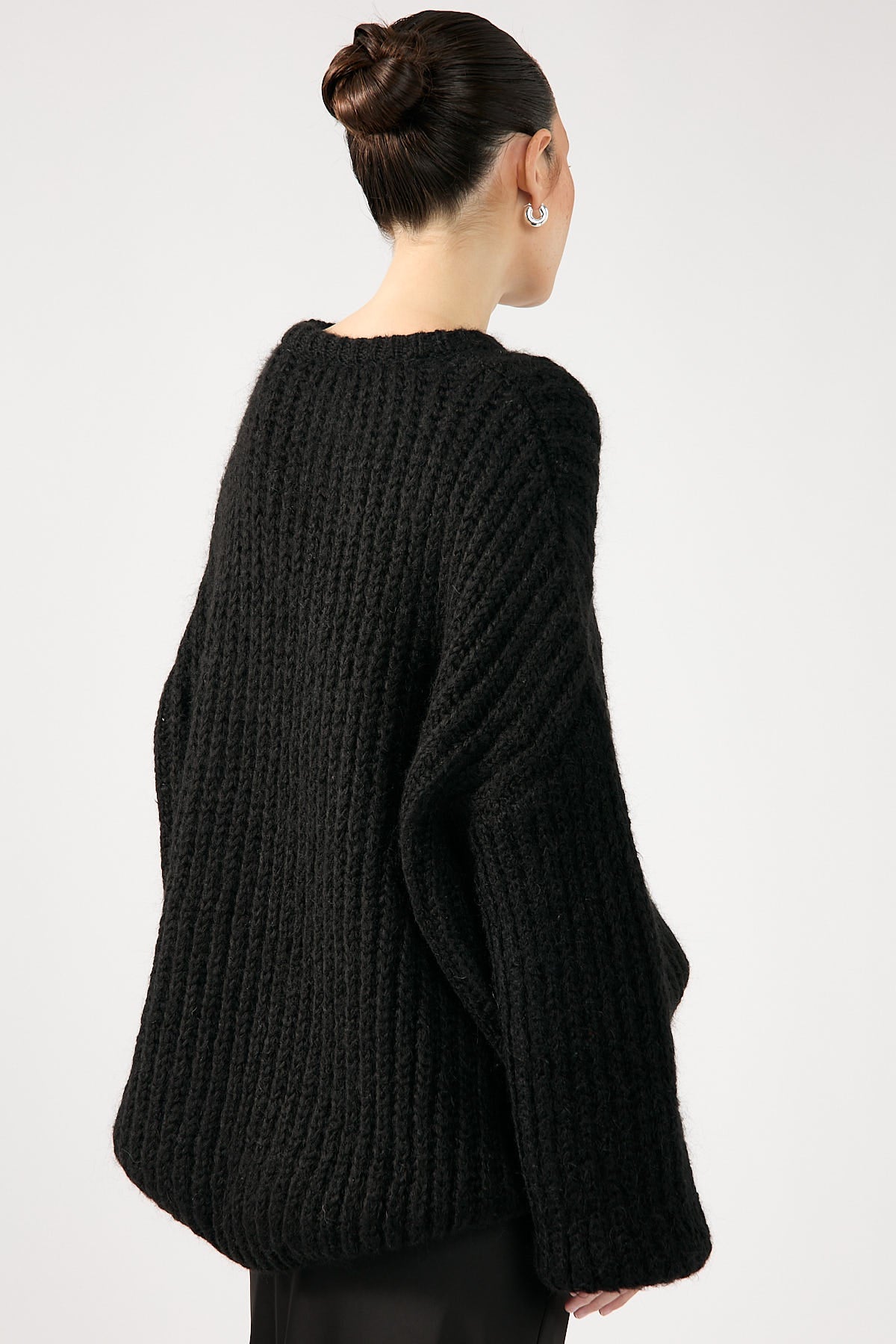 Perfect Stranger Mochi Oversized Fluffy Rib Jumper Black