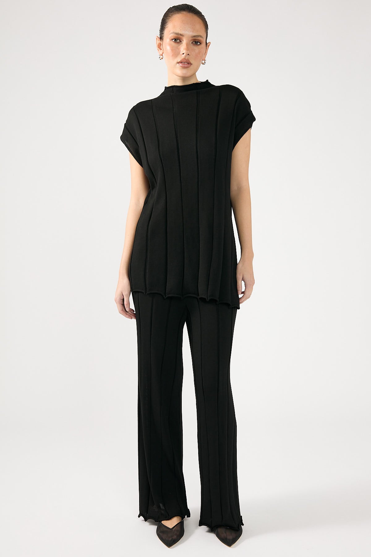 Perfect Stranger Cassava Rib Knit Pant Black