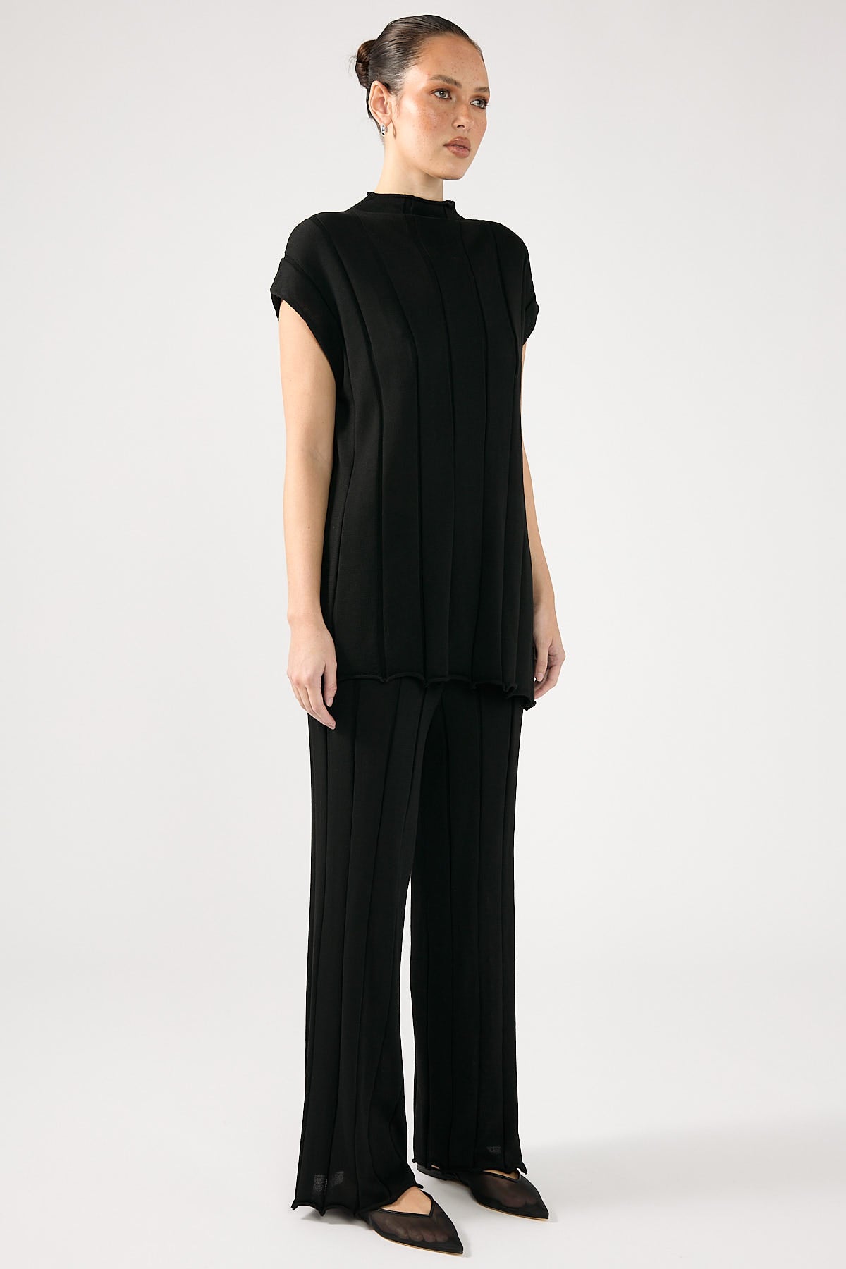 Perfect Stranger Cassava Rib Knit Pant Black