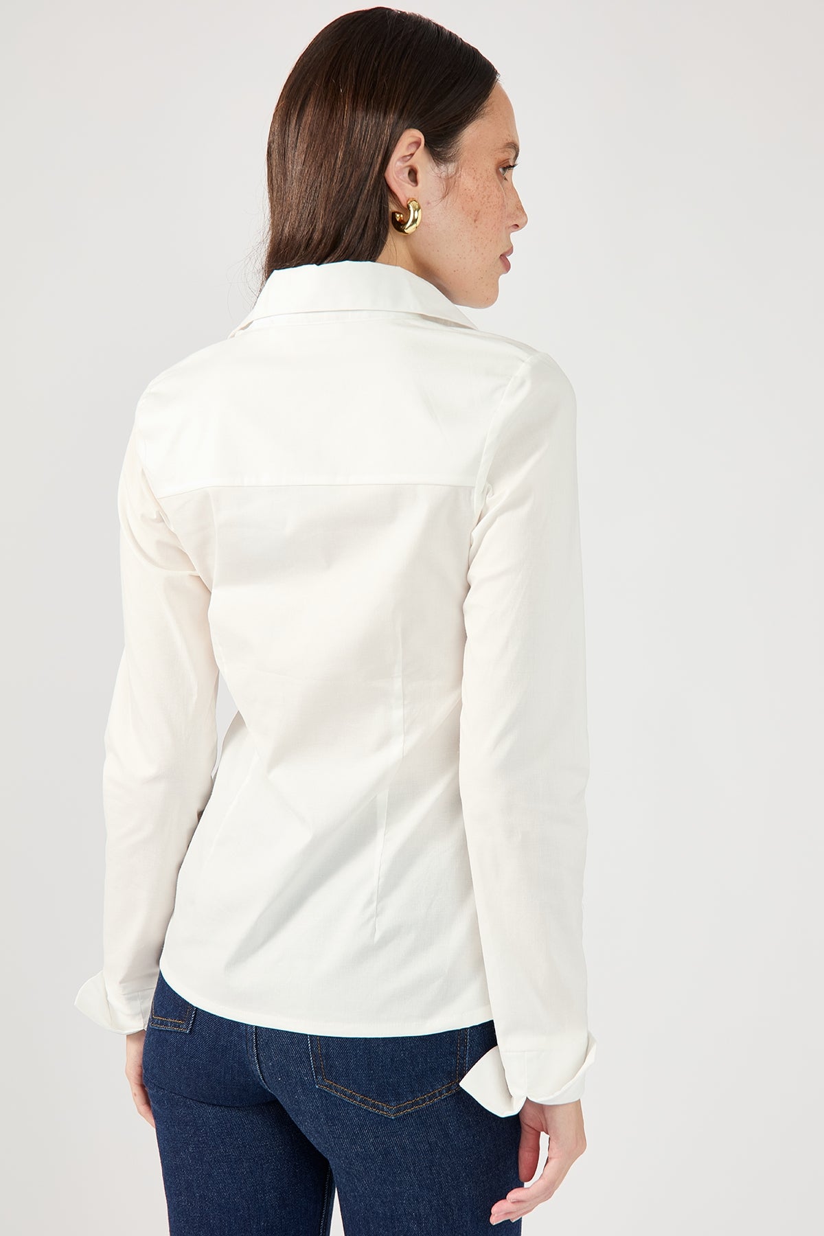 Perfect Stranger Wintour Fitted Button Up Shirt White