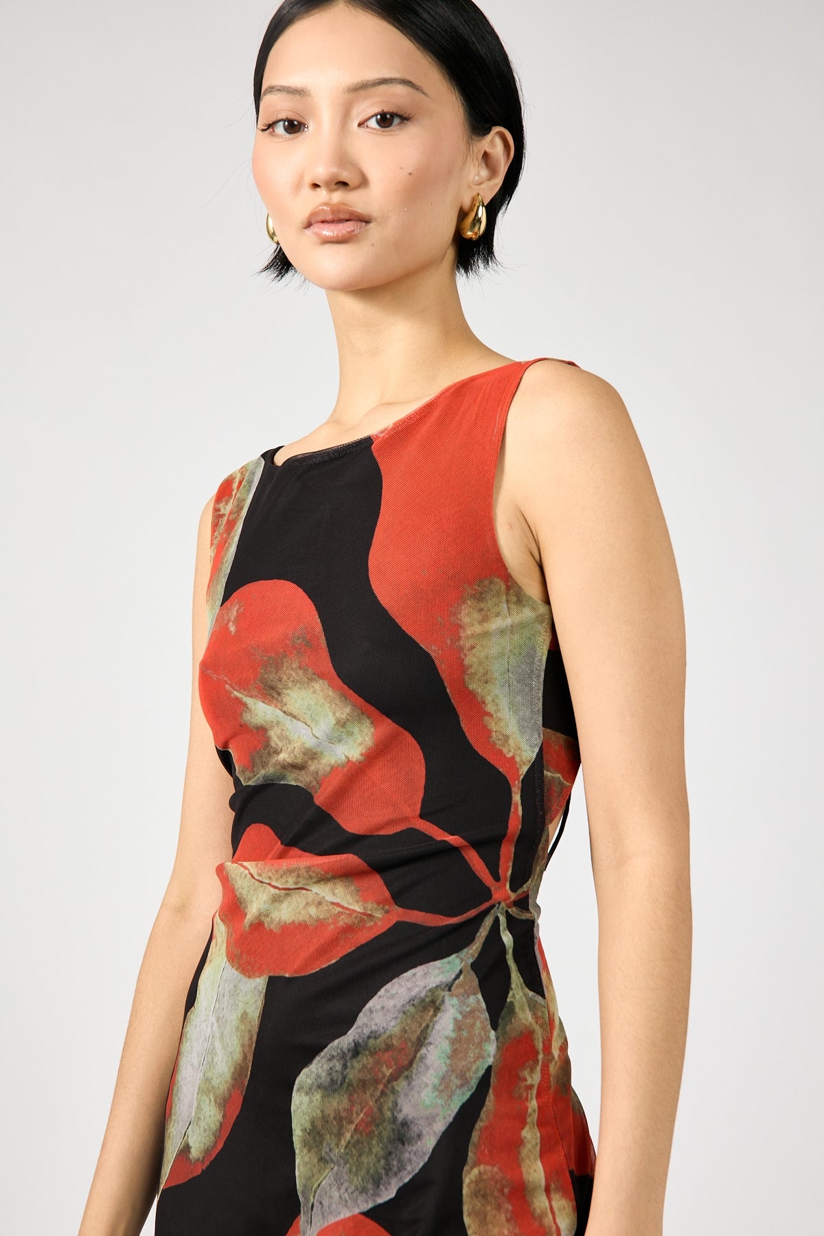 Perfect Stranger Bromeliad Dream Backless Mini Dress Black Print