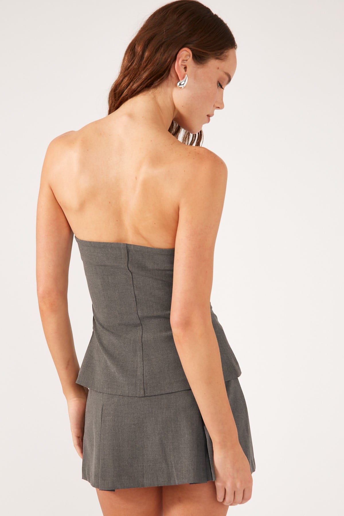 Perfect Stranger Monica Draped Tube Top Grey