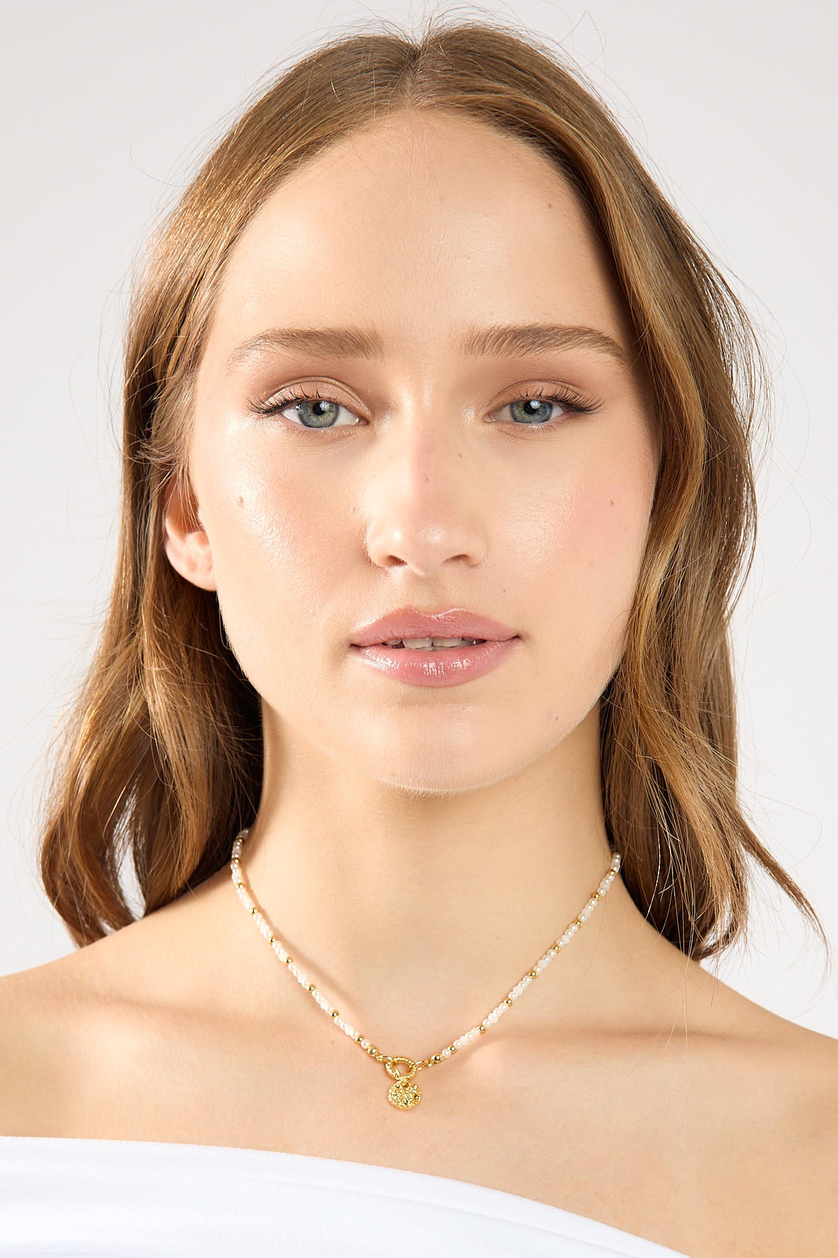 Perfect Stranger Sunrise Pearl Necklace 18k Gold Plated