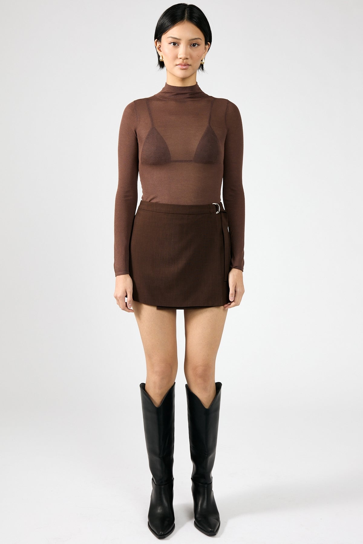 Perfect Stranger Buckle up Skort Choc