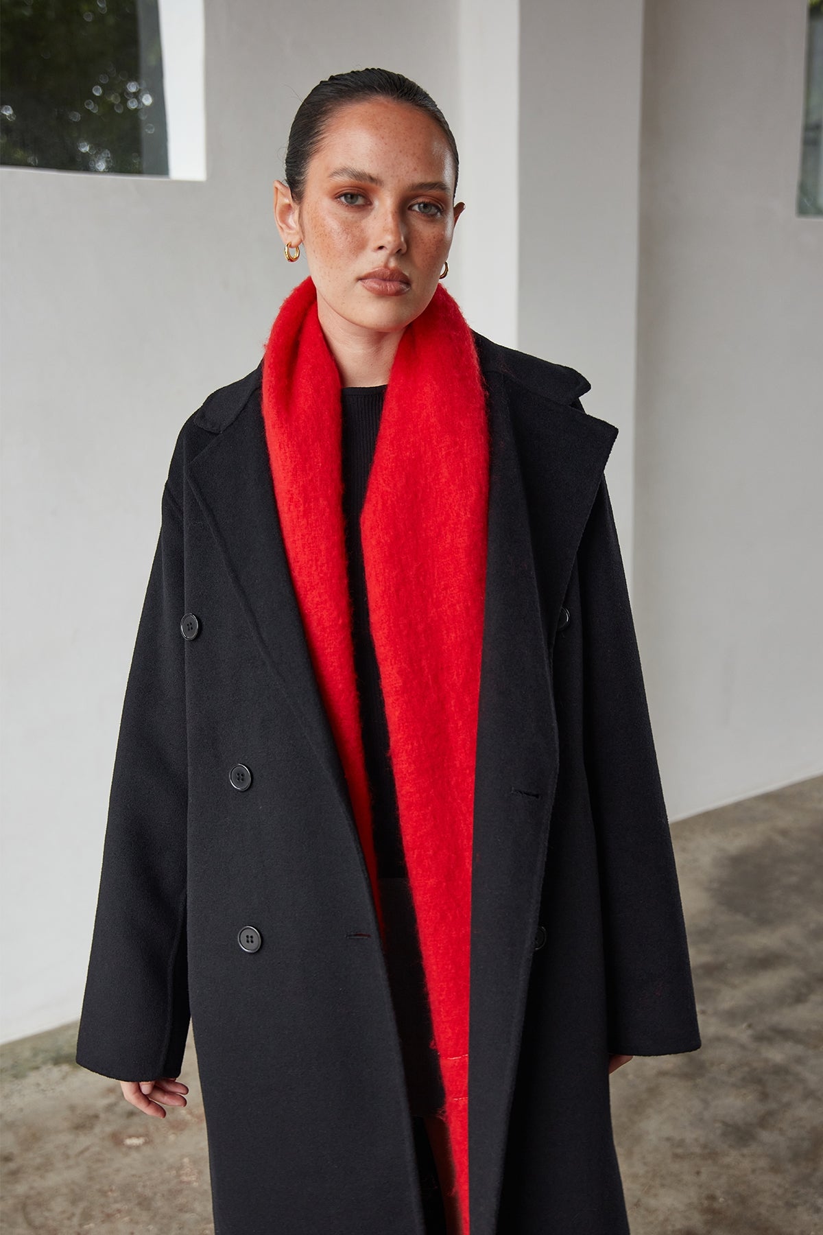 Perfect Stranger Plush Oversized Knit Scarf Red