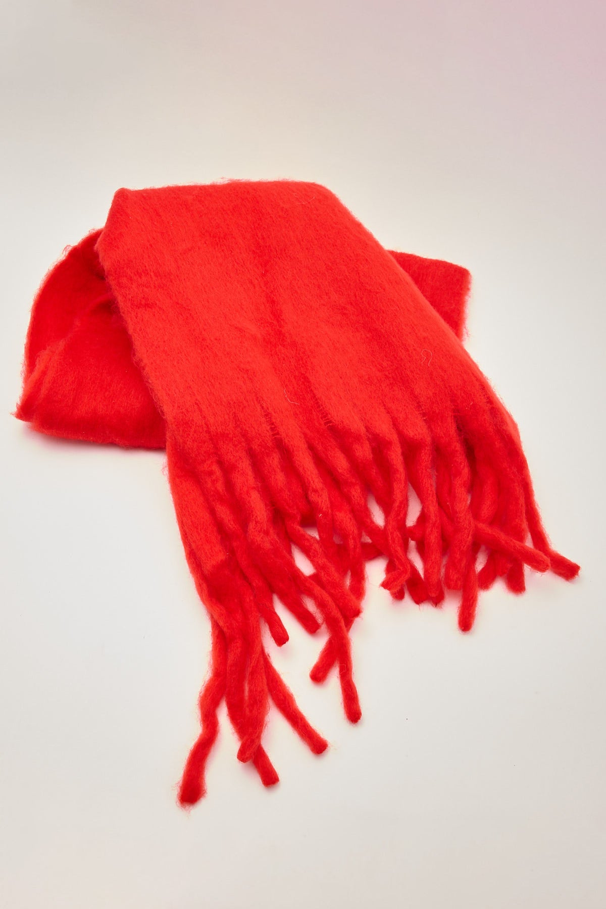 Perfect Stranger Plush Oversized Knit Scarf Red