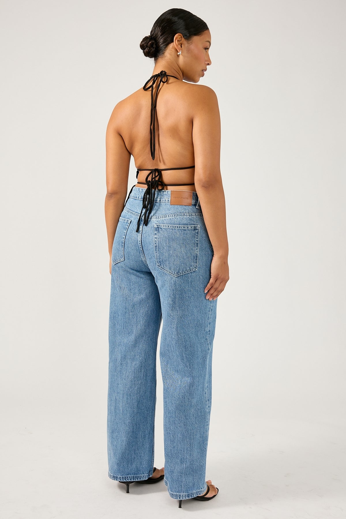 Perfect Stranger Mid Rise 90's Slouch Jean Mid Blue Denim