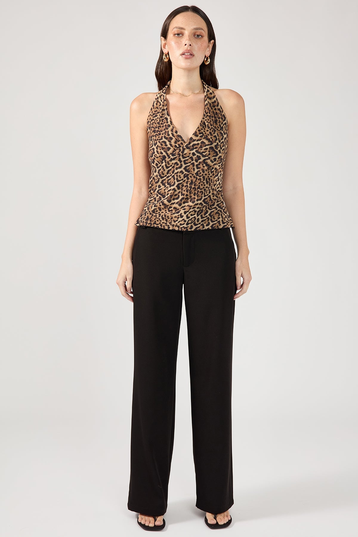 Perfect Stranger Serengeti Leopard Halter Top Leopard