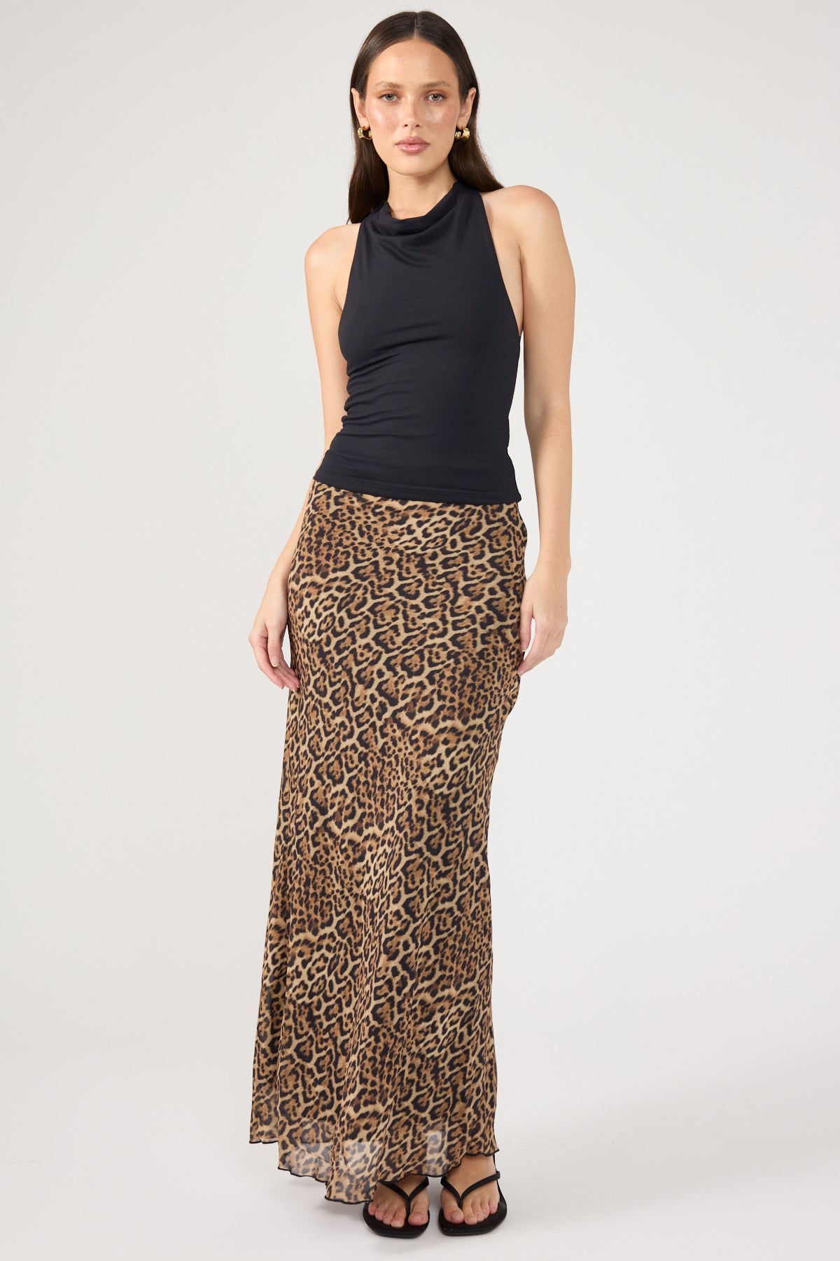 Leopard maxi skirt quality best sale