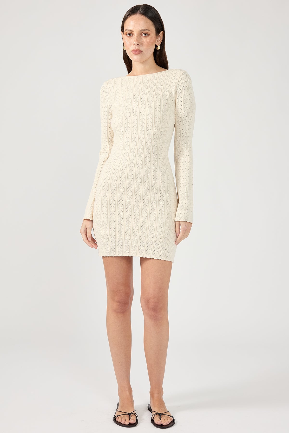 Perfect Stranger Bellsy Long Sleeve Mini Dress - White