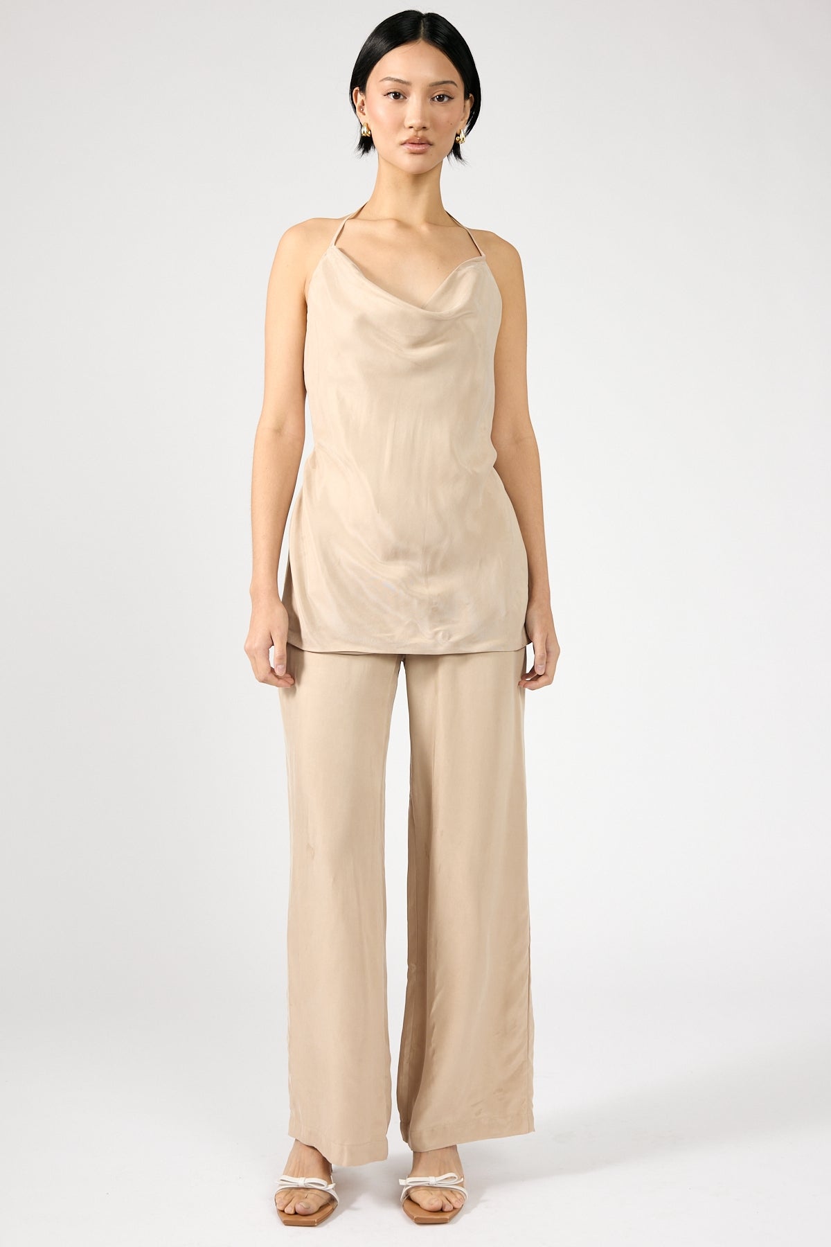 Perfect Stranger Giulia Clean Waist Cupro Pant Nude