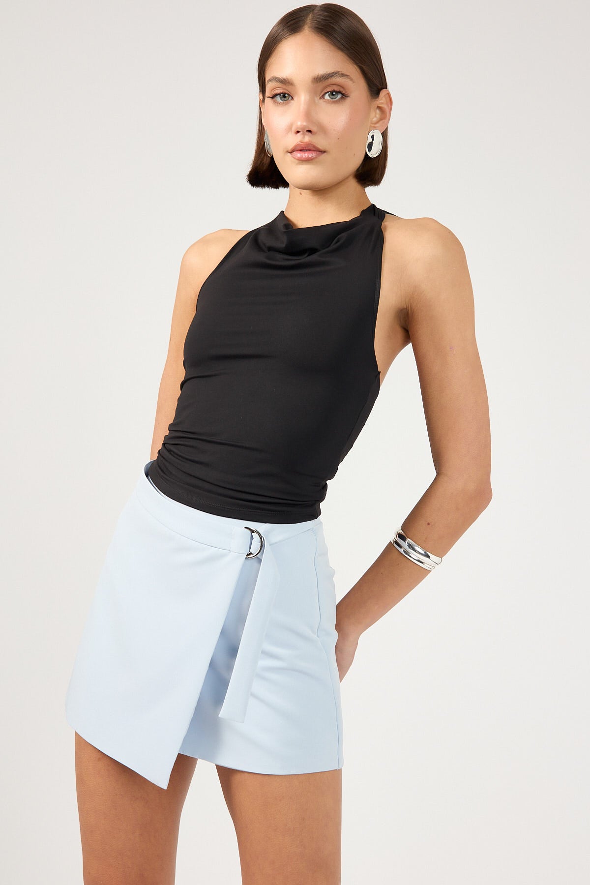 Perfect Stranger Buckle Up Skort Baby Blue