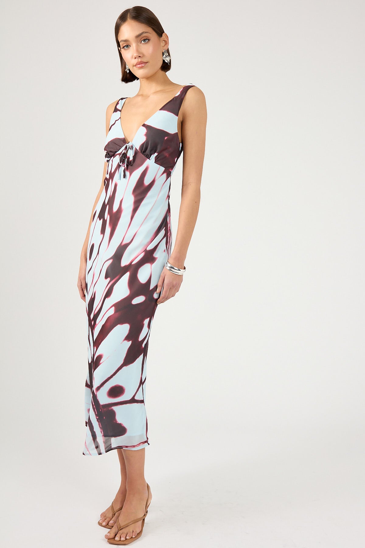 Perfect Stranger Atalina Bias Cut Midi dress Light Blue