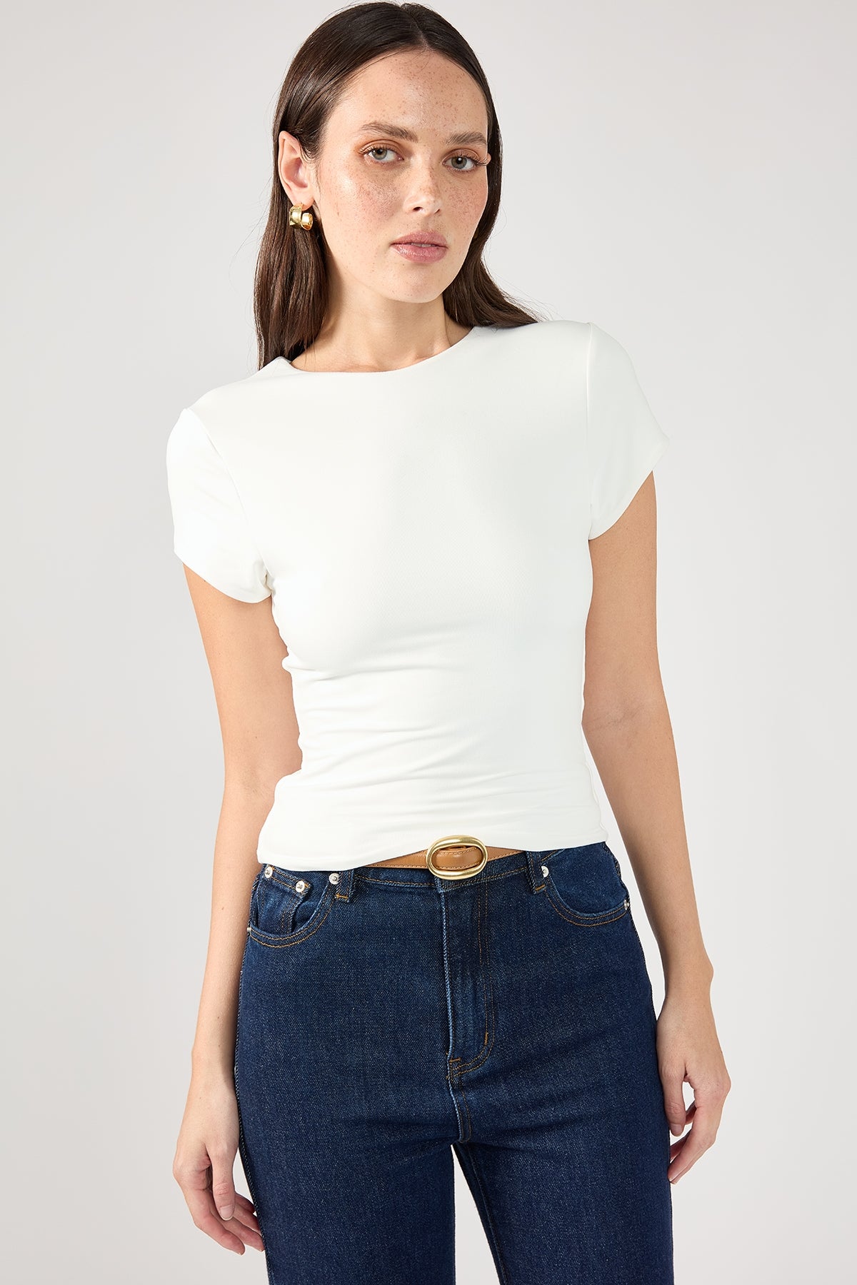 Perfect Stranger My Essential Cap Sleeve Tee White