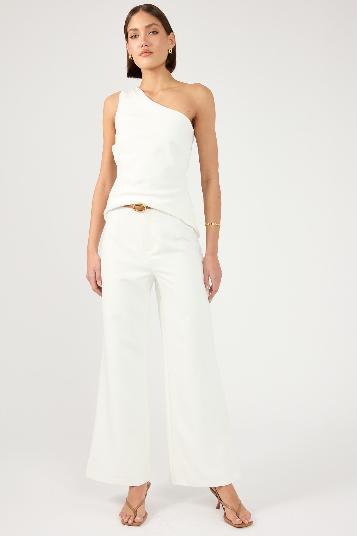 Perfect Stranger Raye High Waist Tailored Pant White