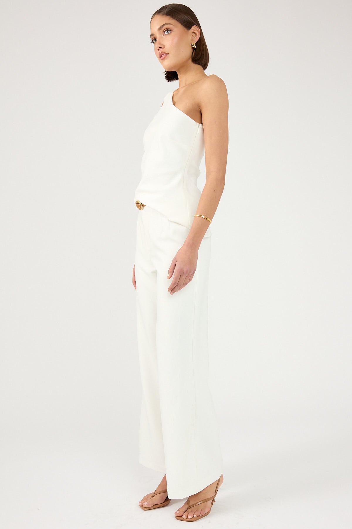 Perfect Stranger Raye High Waist Tailored Pant White