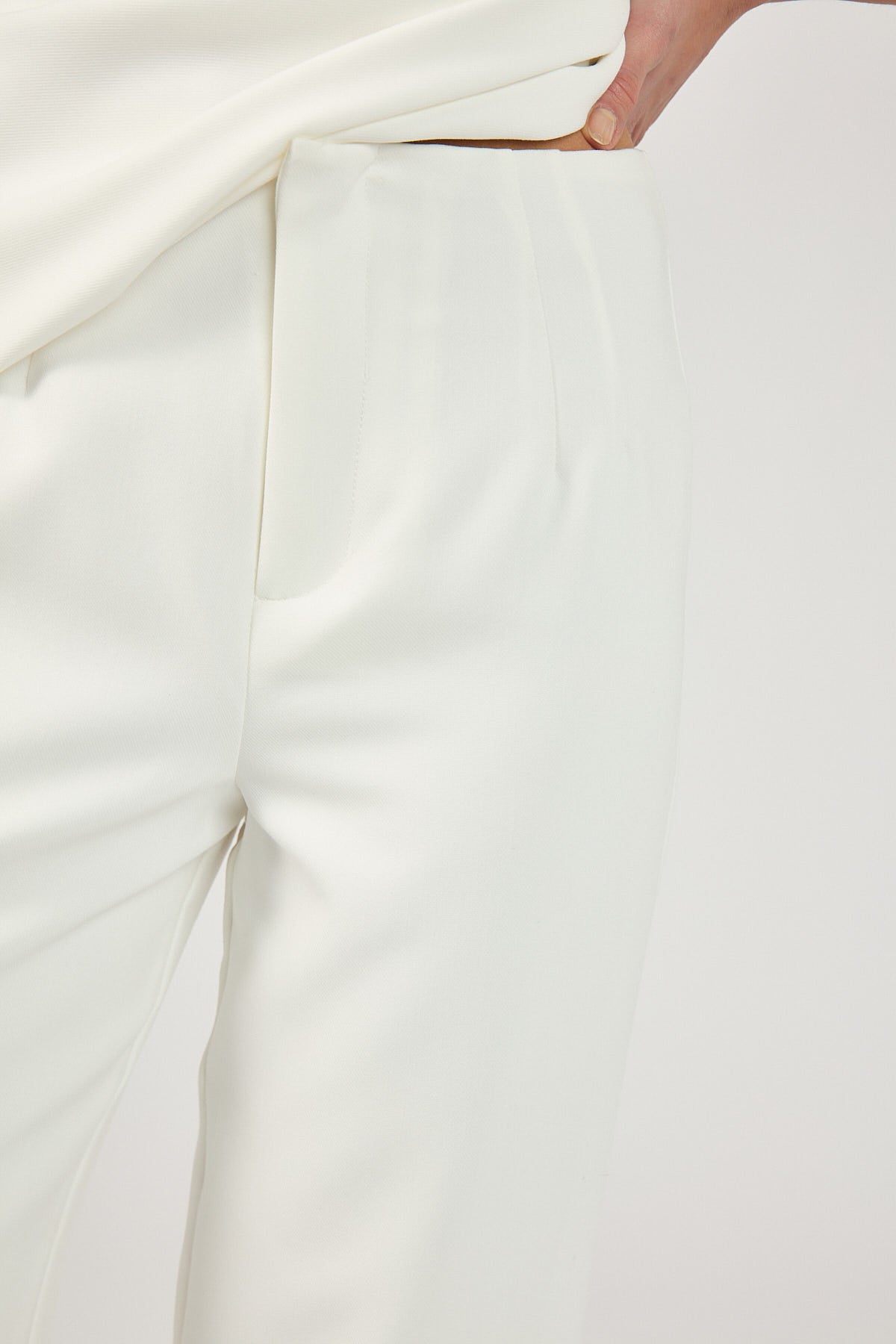 Perfect Stranger Raye High Waist Tailored Pant White
