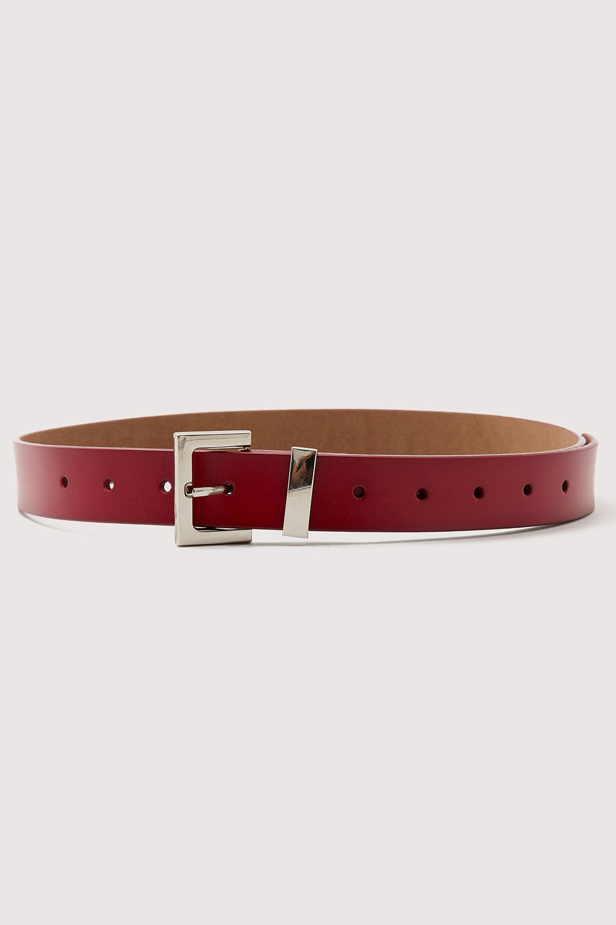 Perfect Stranger Timeless Leather Belt Red / Silver