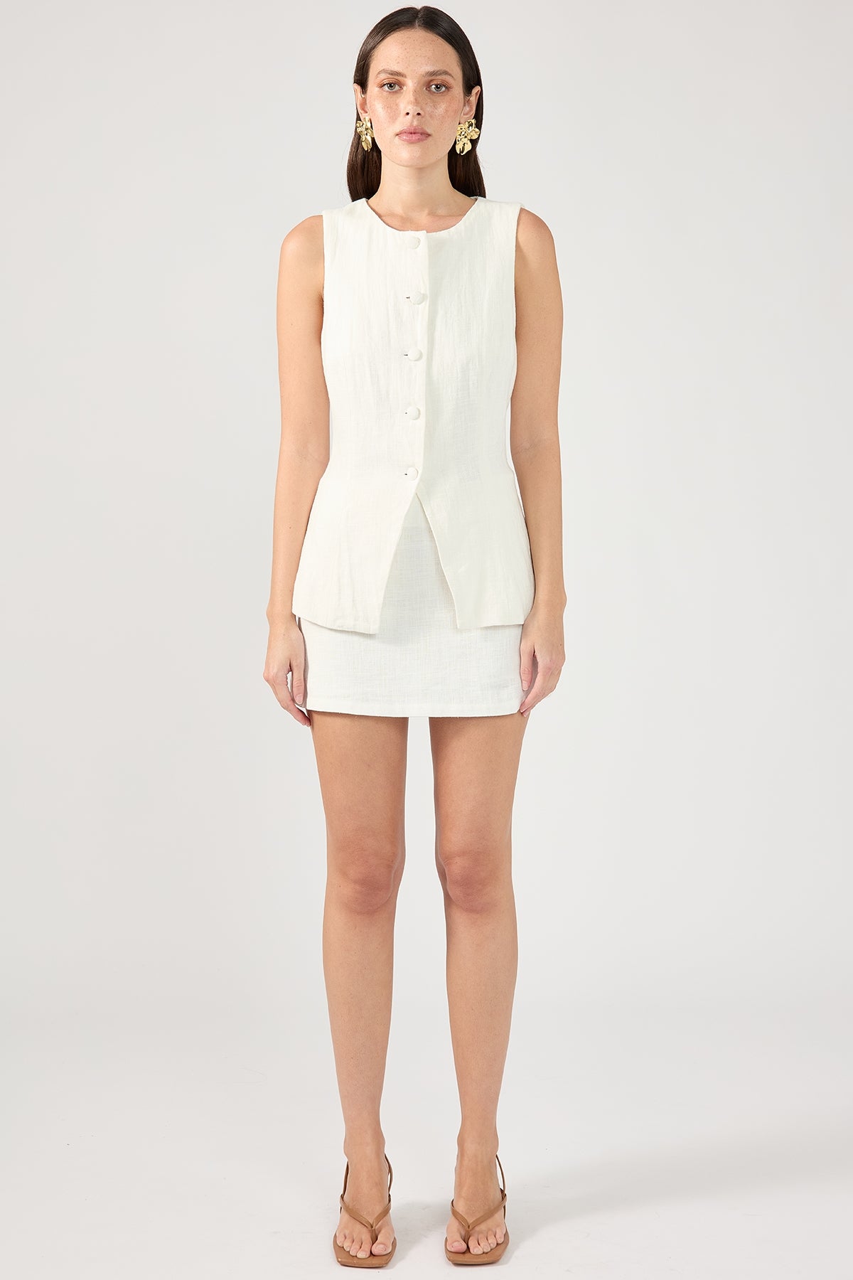 Perfect Stranger Menorca Mini Skirt White