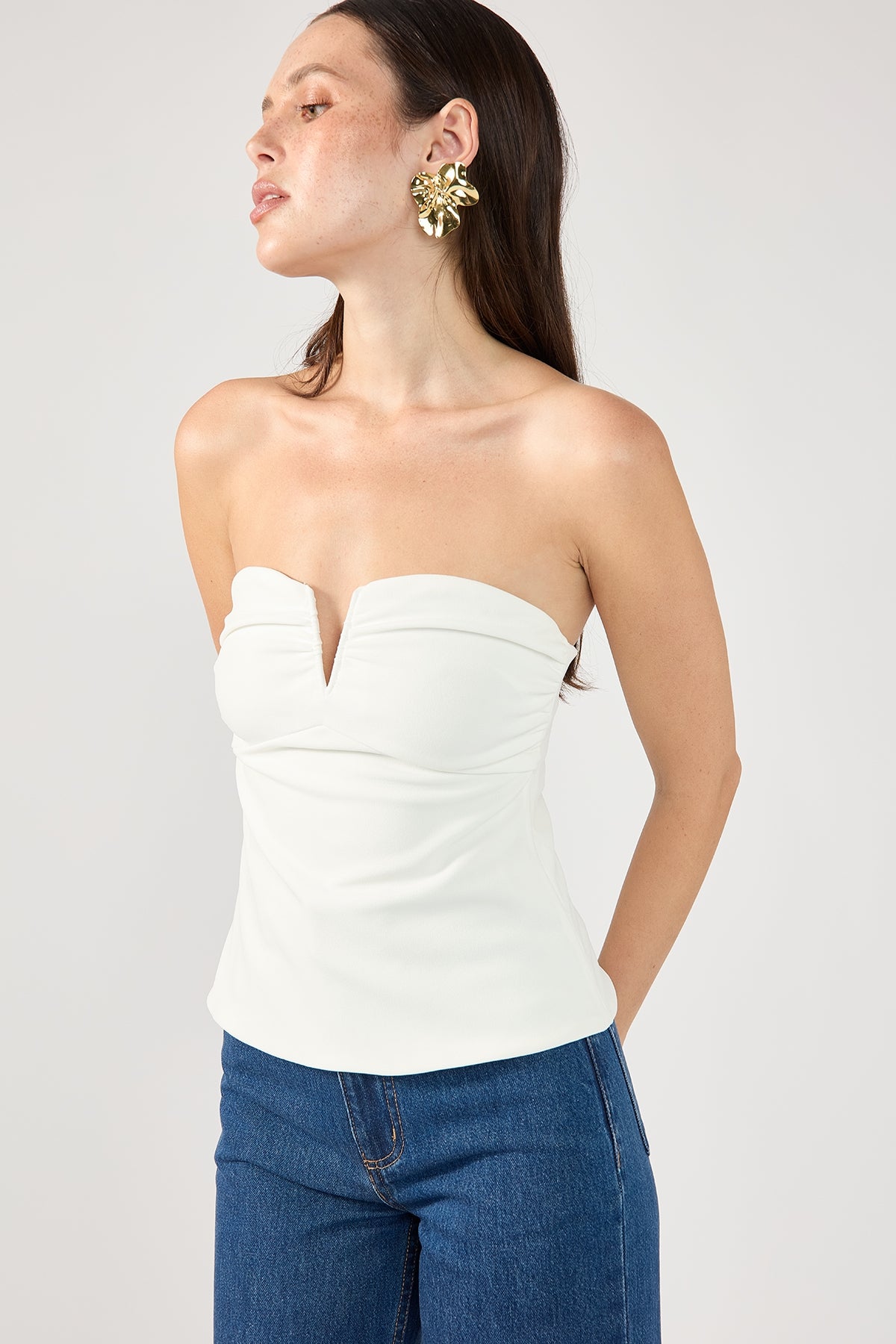 Perfect Stranger Royale Corset Top White