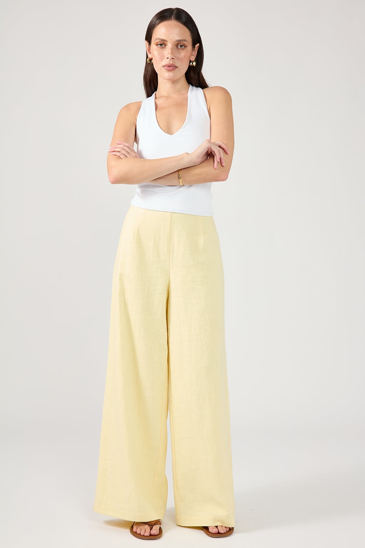 Perfect Stranger Menorca Linen Pants Lemon