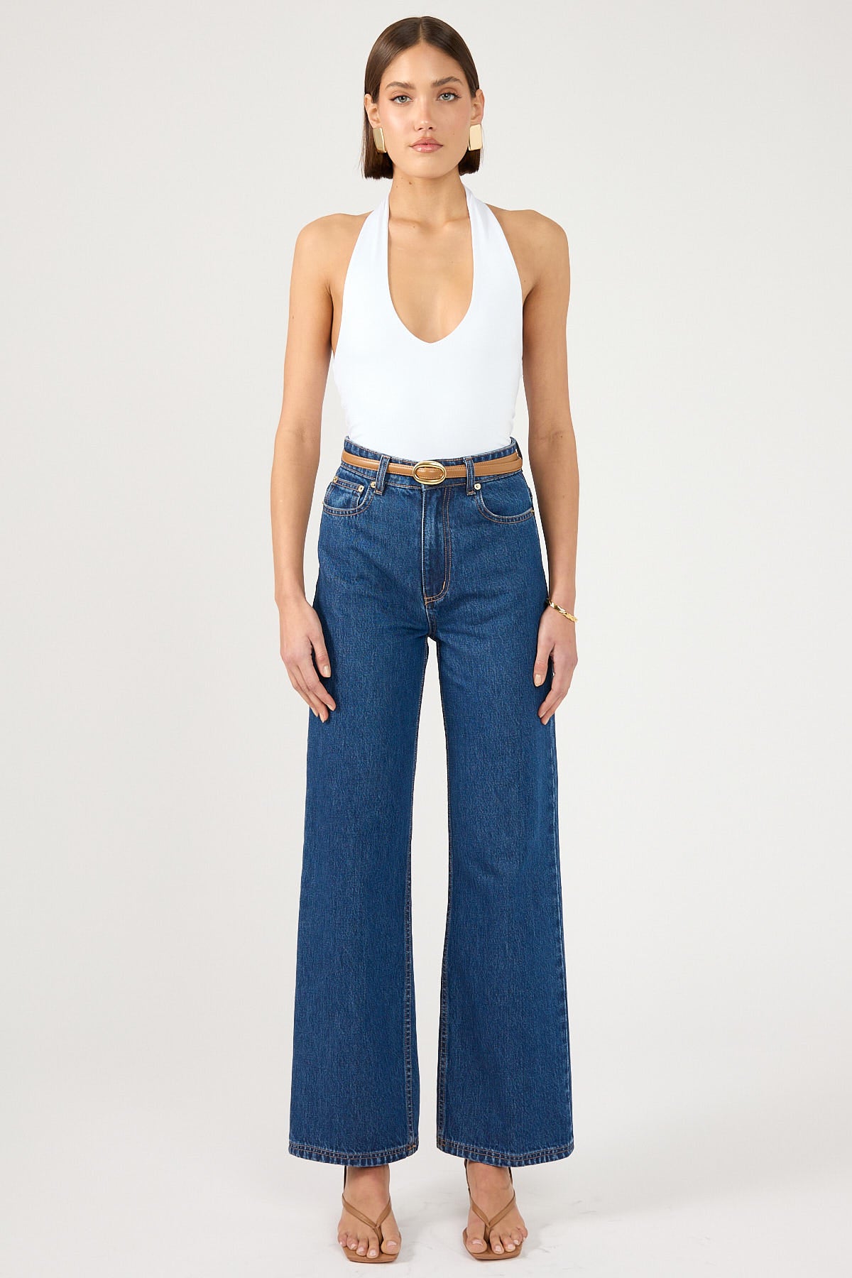 Perfect Stranger Stivie Jersey Halter Top White