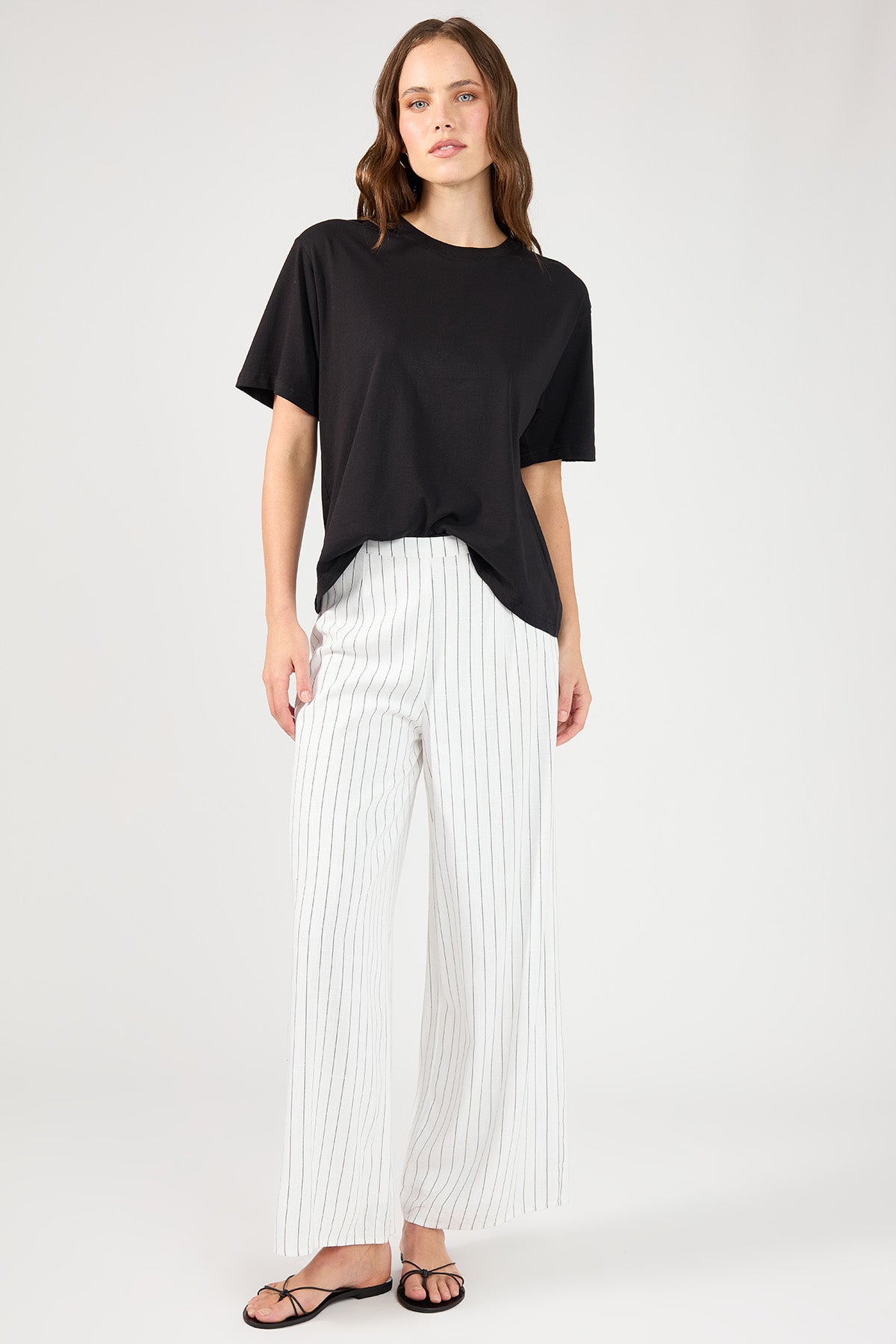 Perfect Stranger Pinstripe Linen Pant White Stripe