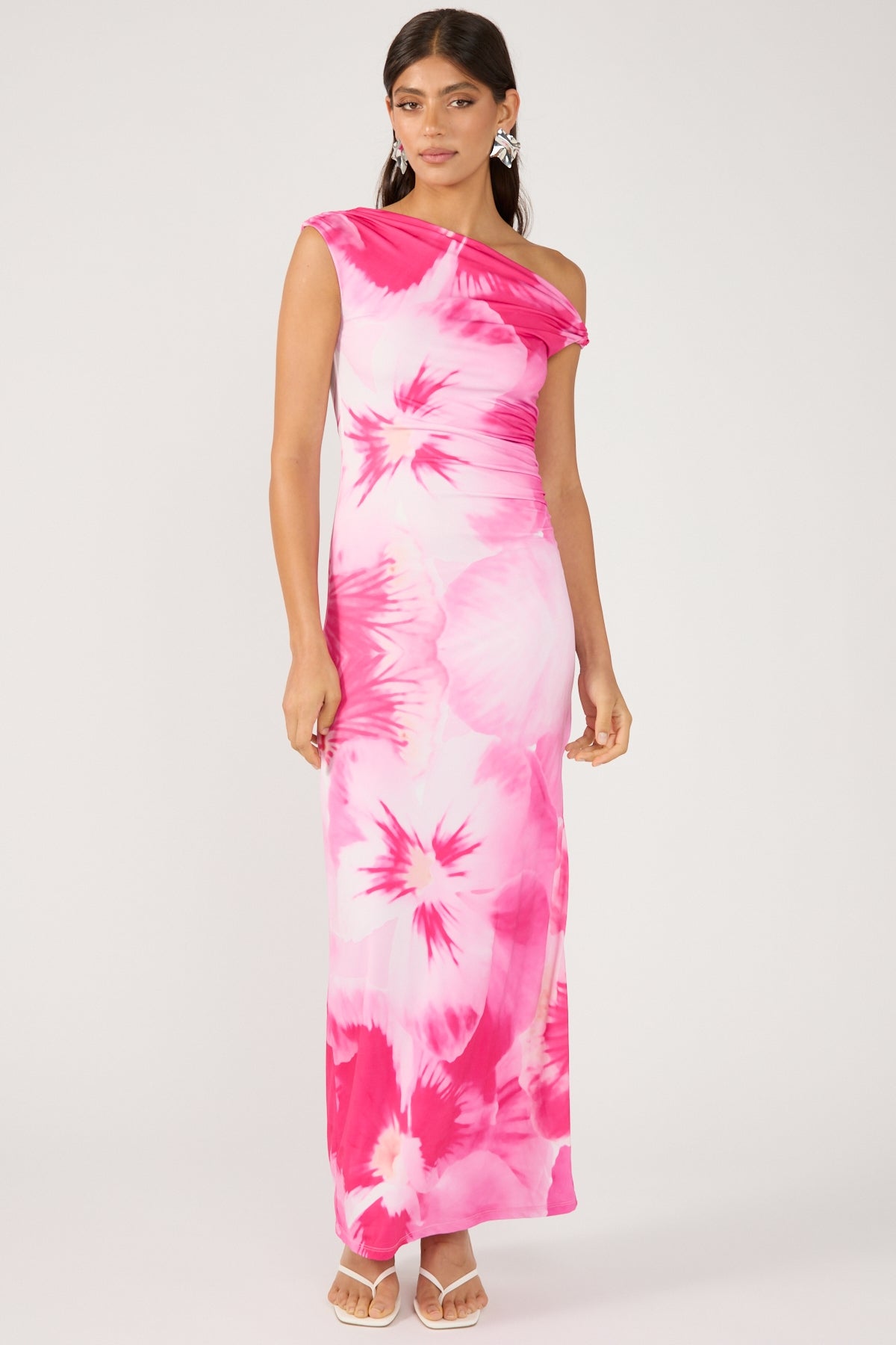 Perfect Stranger Pansy Whisper Maxi Dress Pink Print