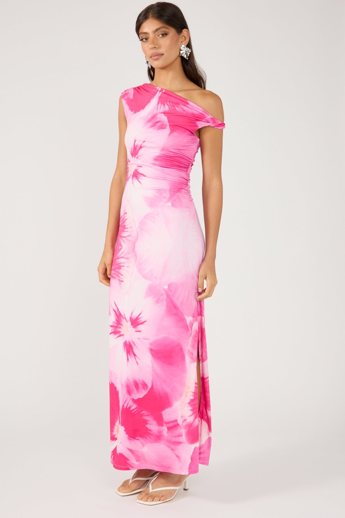 Perfect Stranger Pansy Whisper Maxi Dress Pink Print