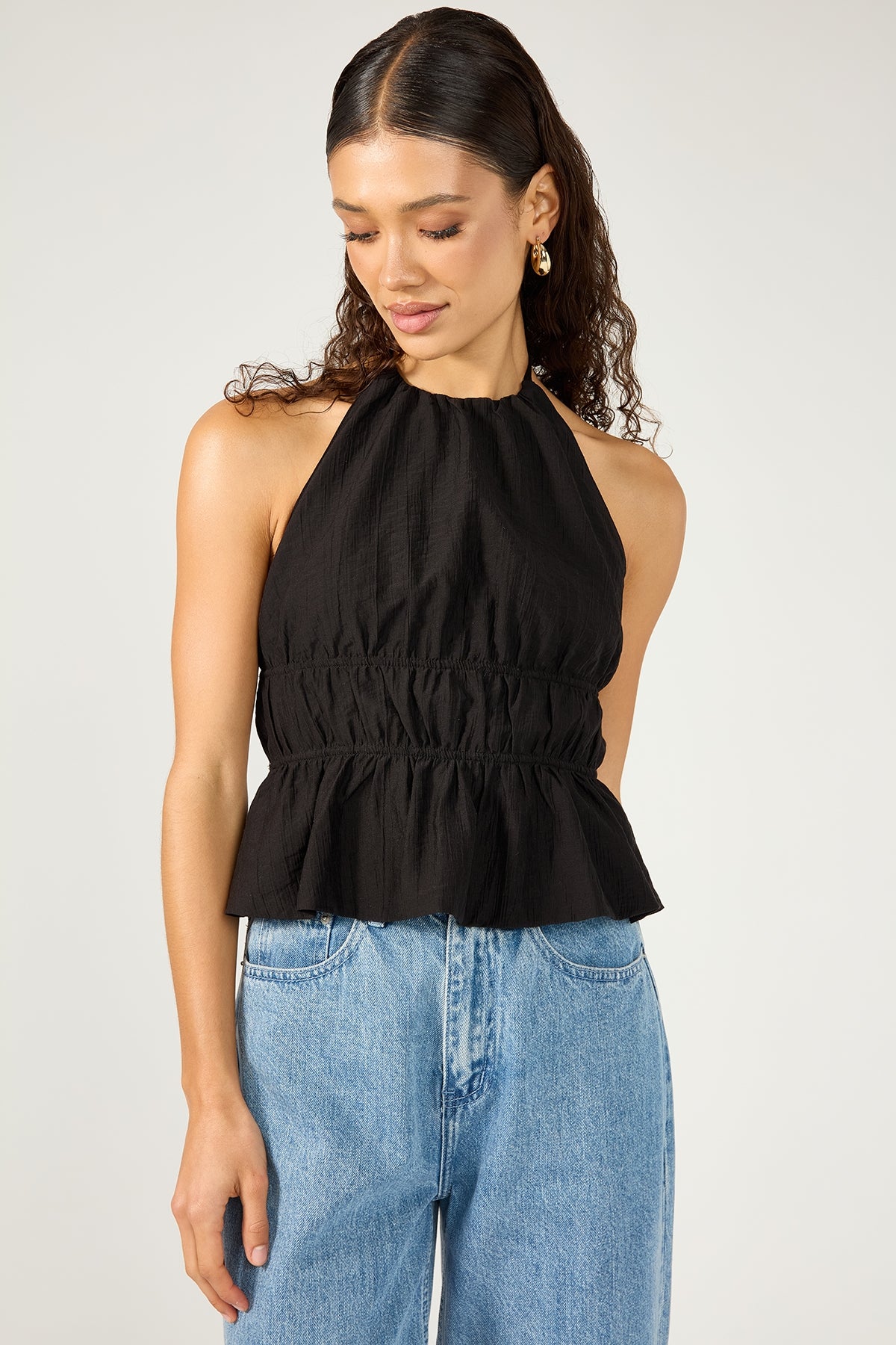 Perfect Stranger Marybelle Halter Open Back Top Black
