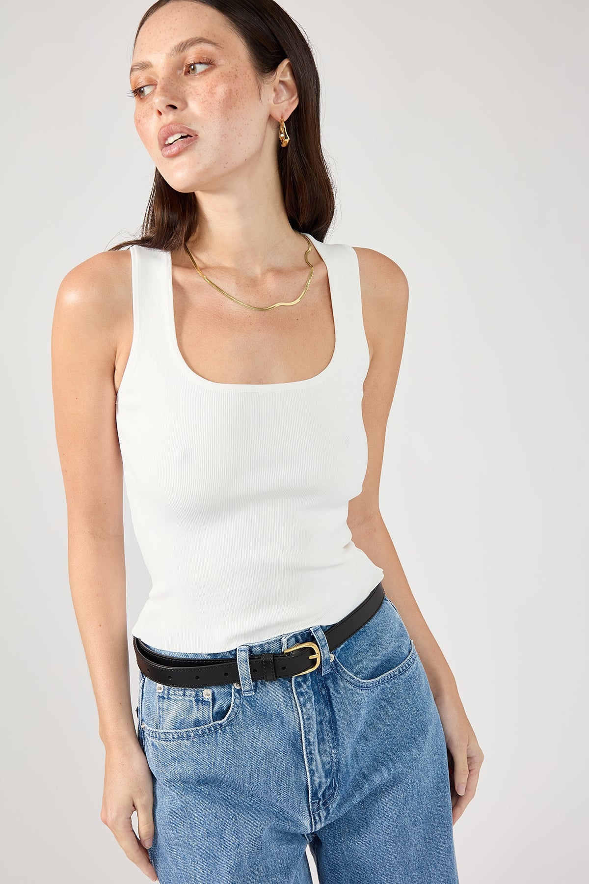 Perfect Stranger Zira Rib Knit Tank White