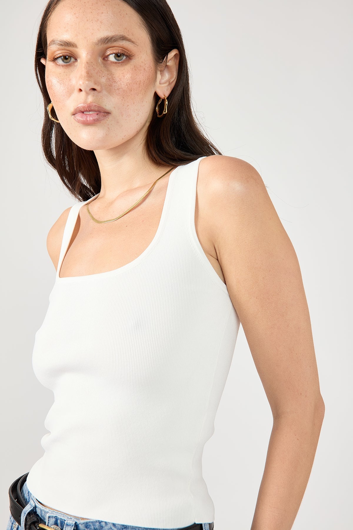 Perfect Stranger Zira Rib Knit Tank White