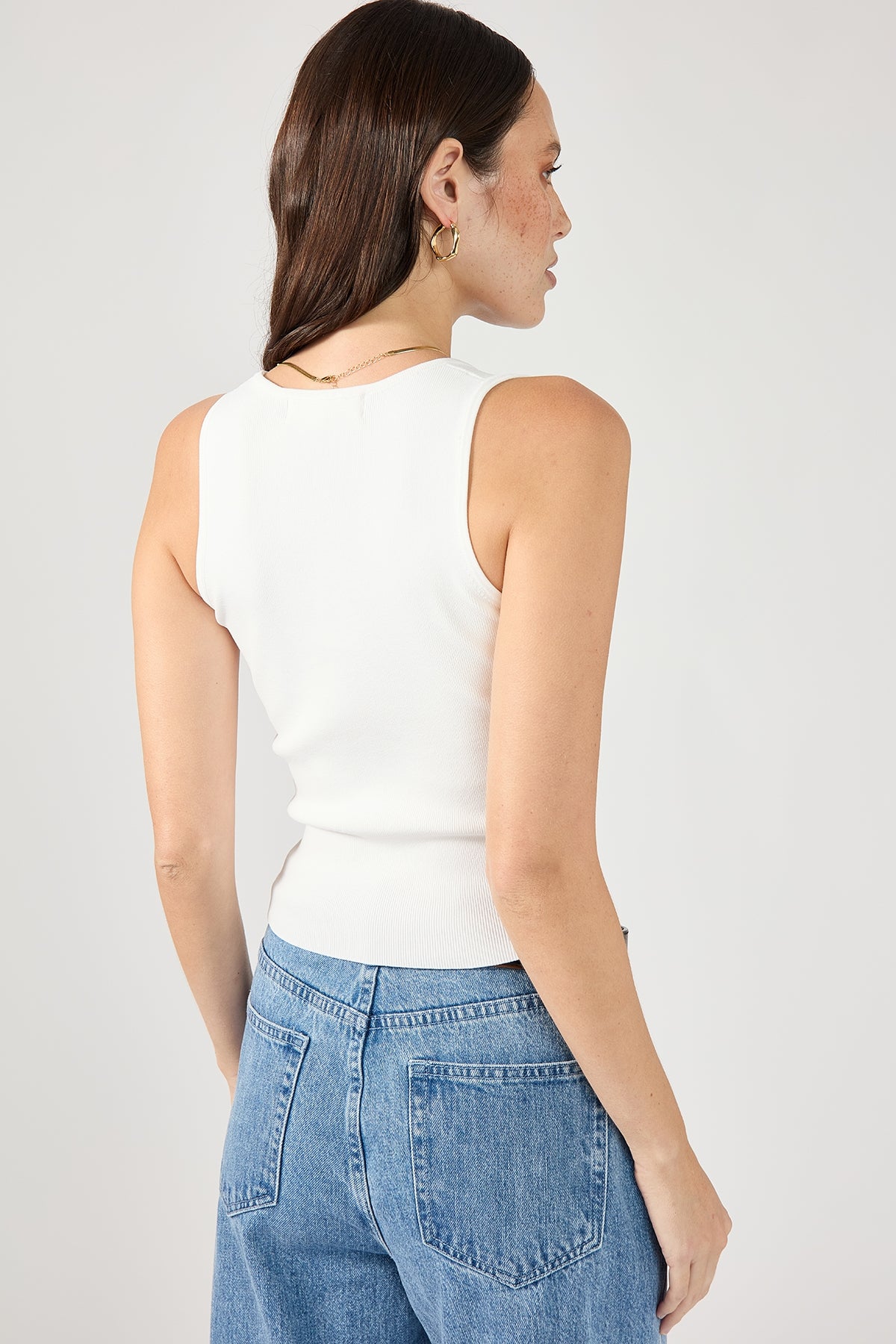 Perfect Stranger Zira Rib Knit Tank White