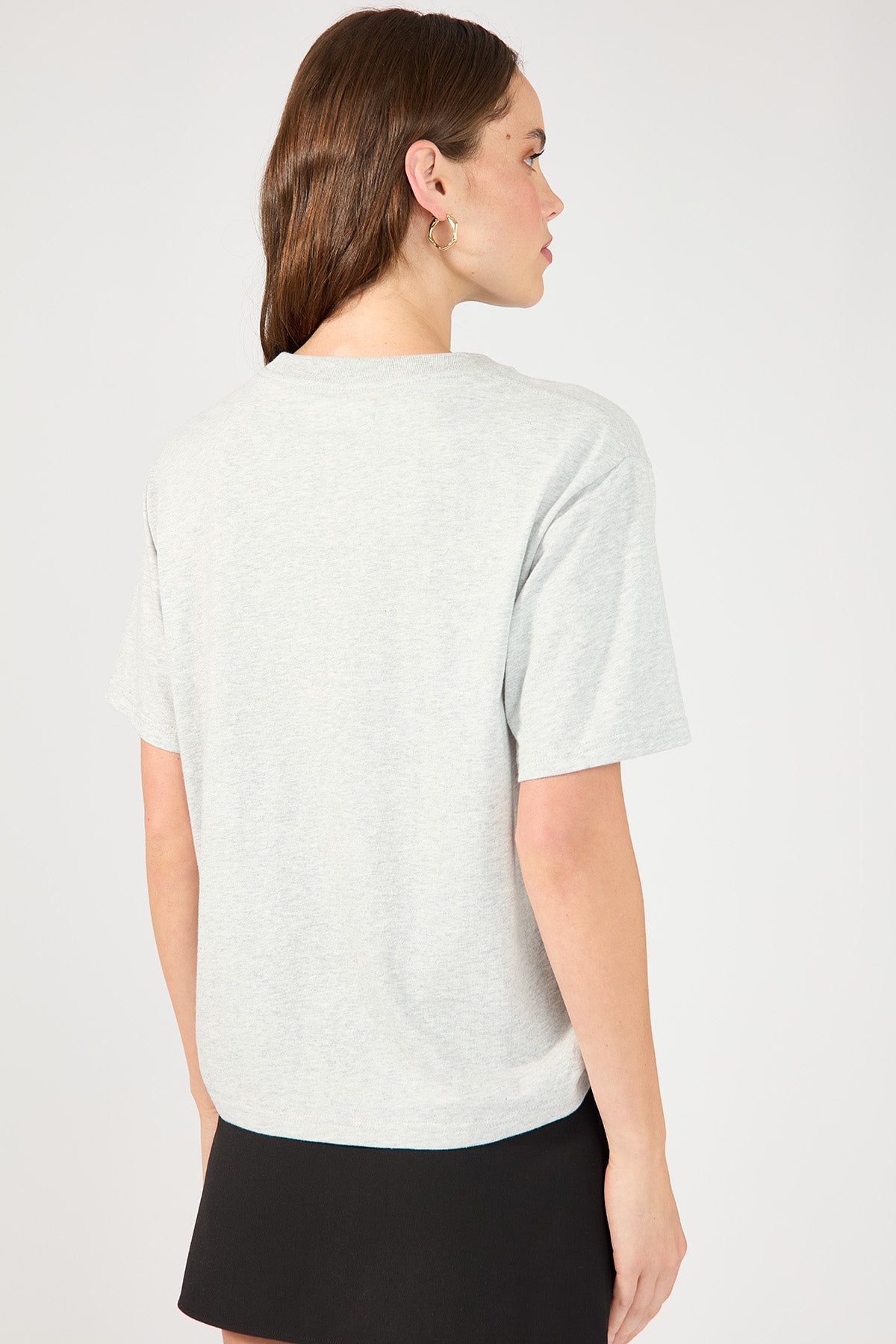 Perfect Stranger Oversized Basic Tee Grey Marle