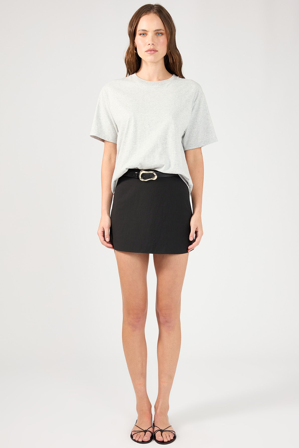 Perfect Stranger Oversized Basic Tee Grey Marle