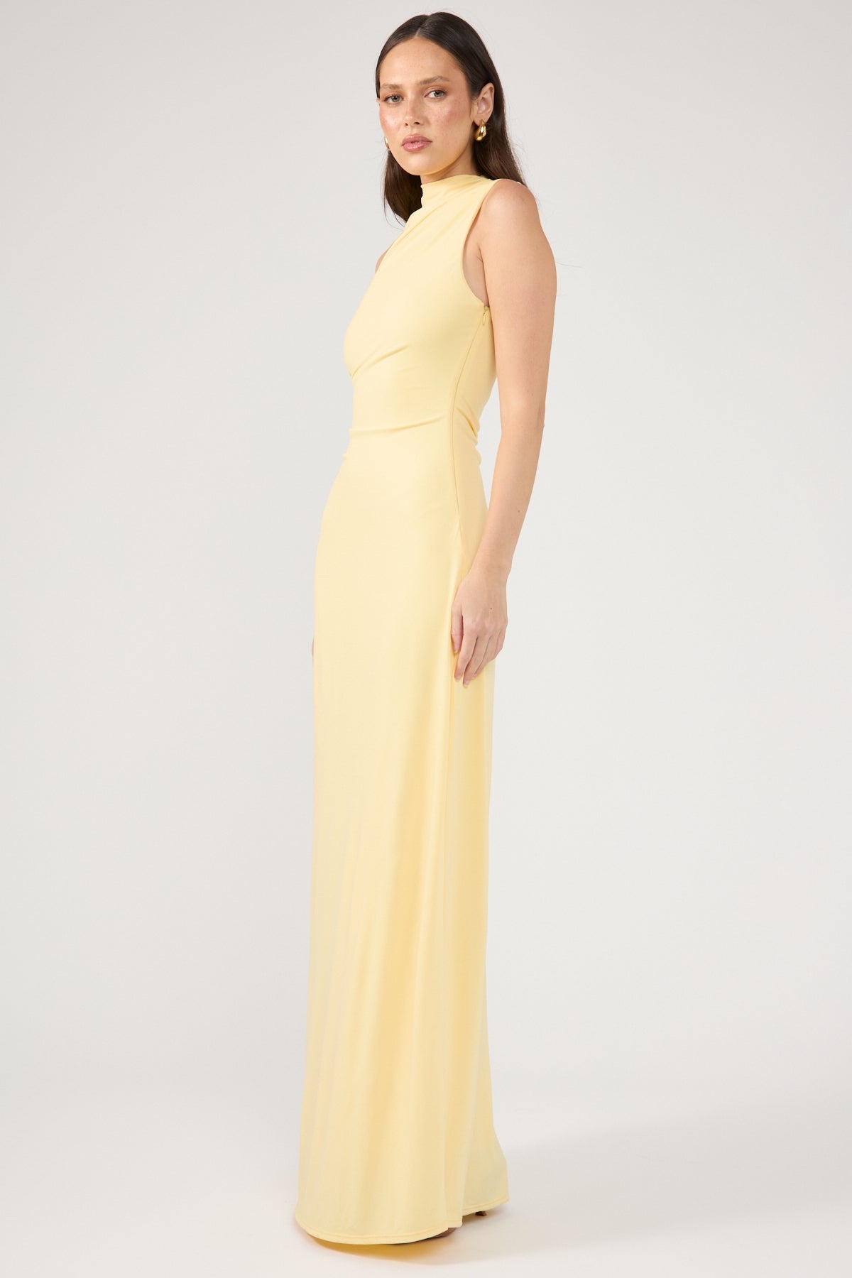 Perfect Stranger Rosewood High Neck Maxi Dress Lemon