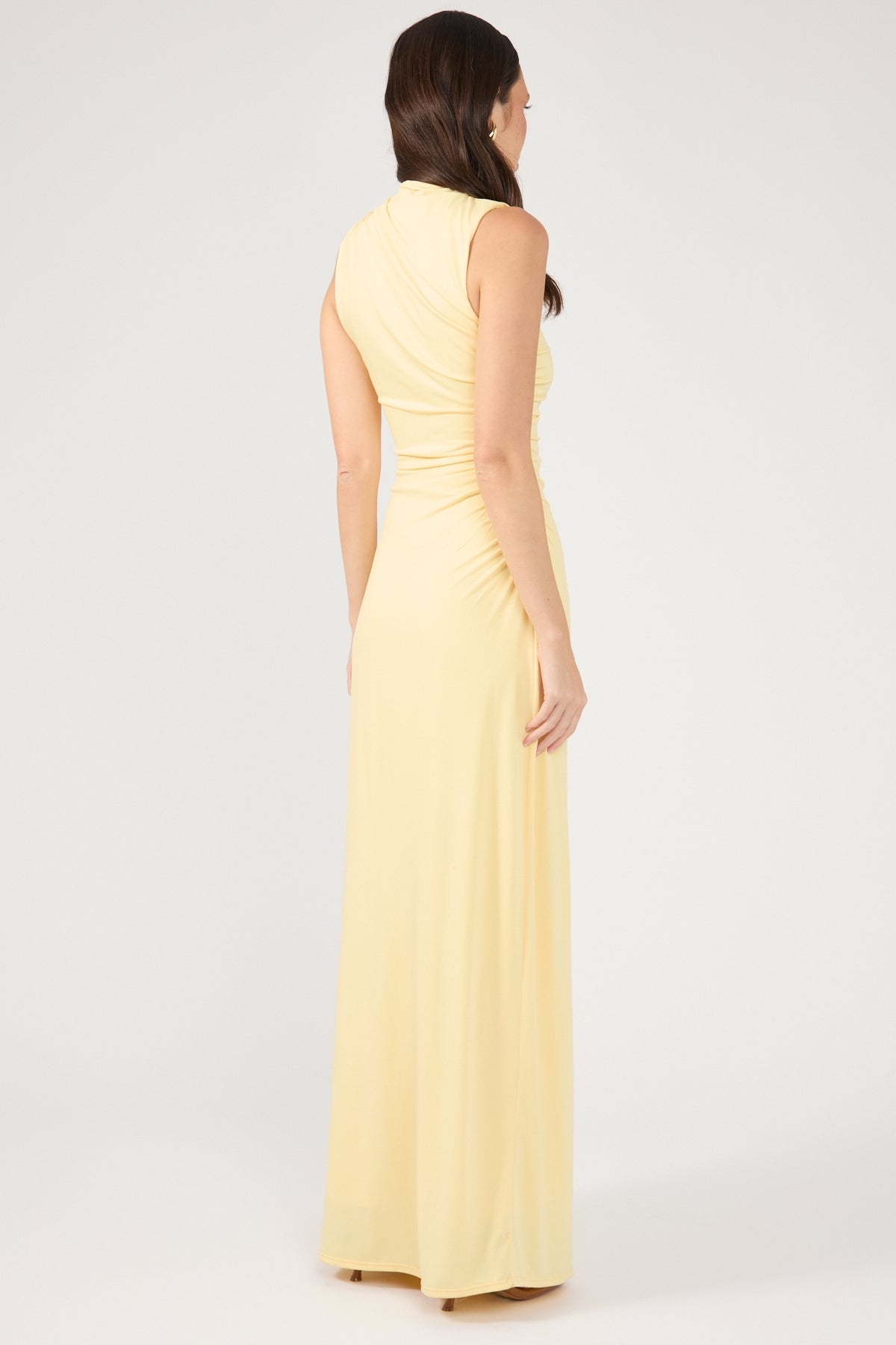 Perfect Stranger Rosewood High Neck Maxi Dress Lemon