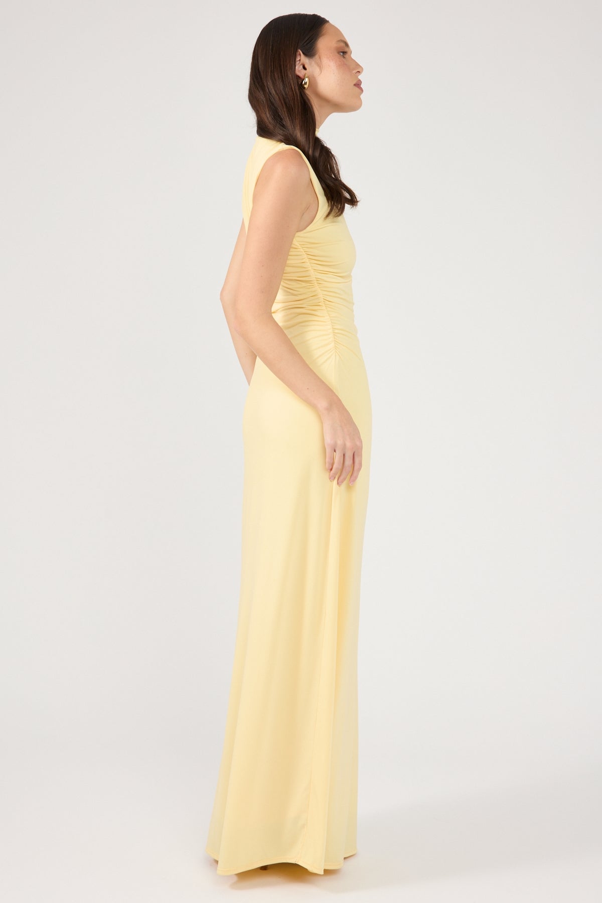 Perfect Stranger Rosewood High Neck Maxi Dress Lemon