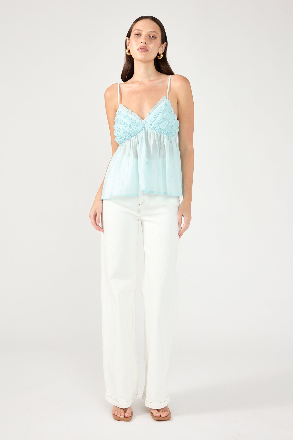 Perfect Stranger Klara Frill Cami Top Blue
