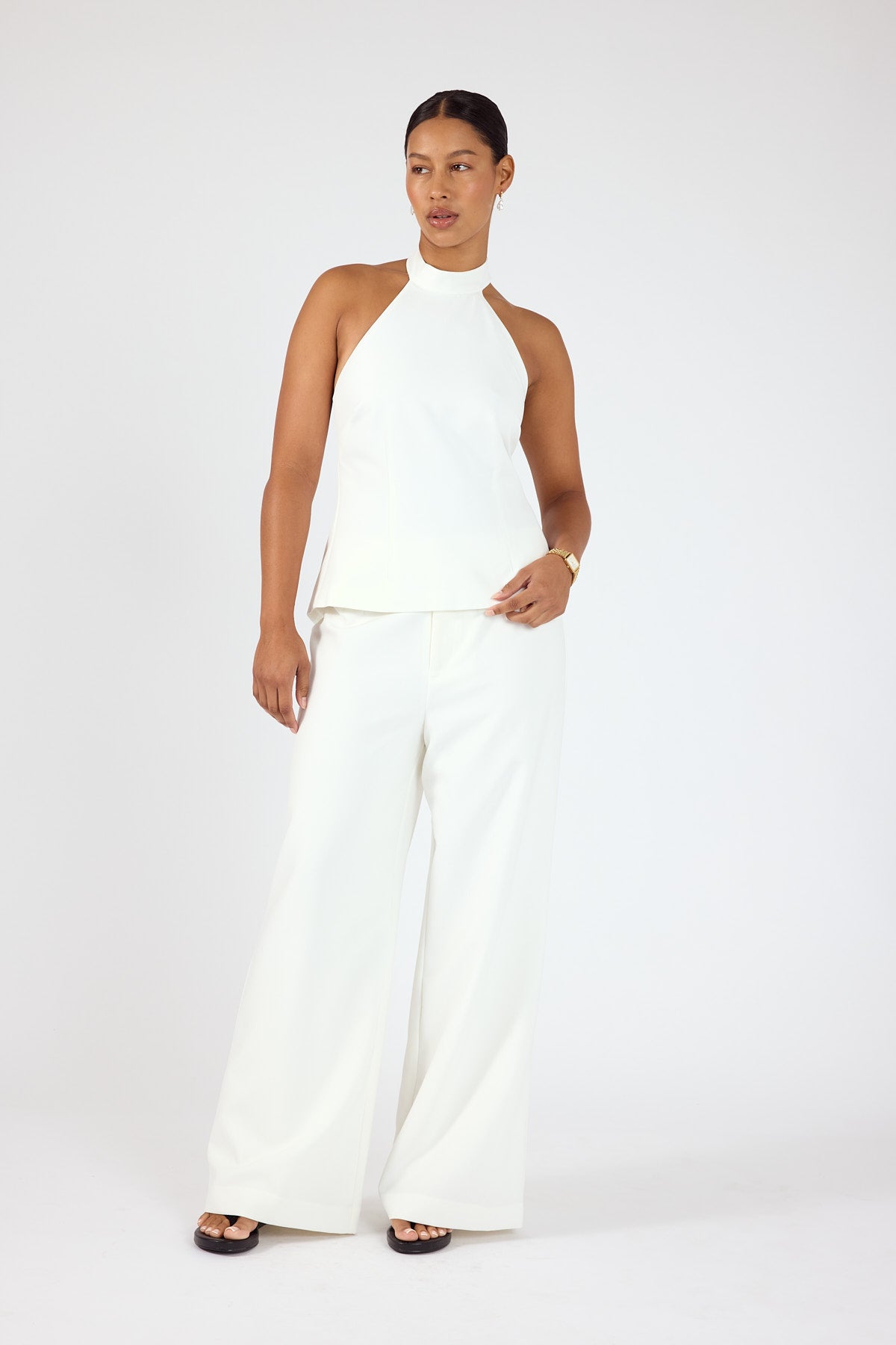 Perfect Stranger Linear Luca High Waist Pant White