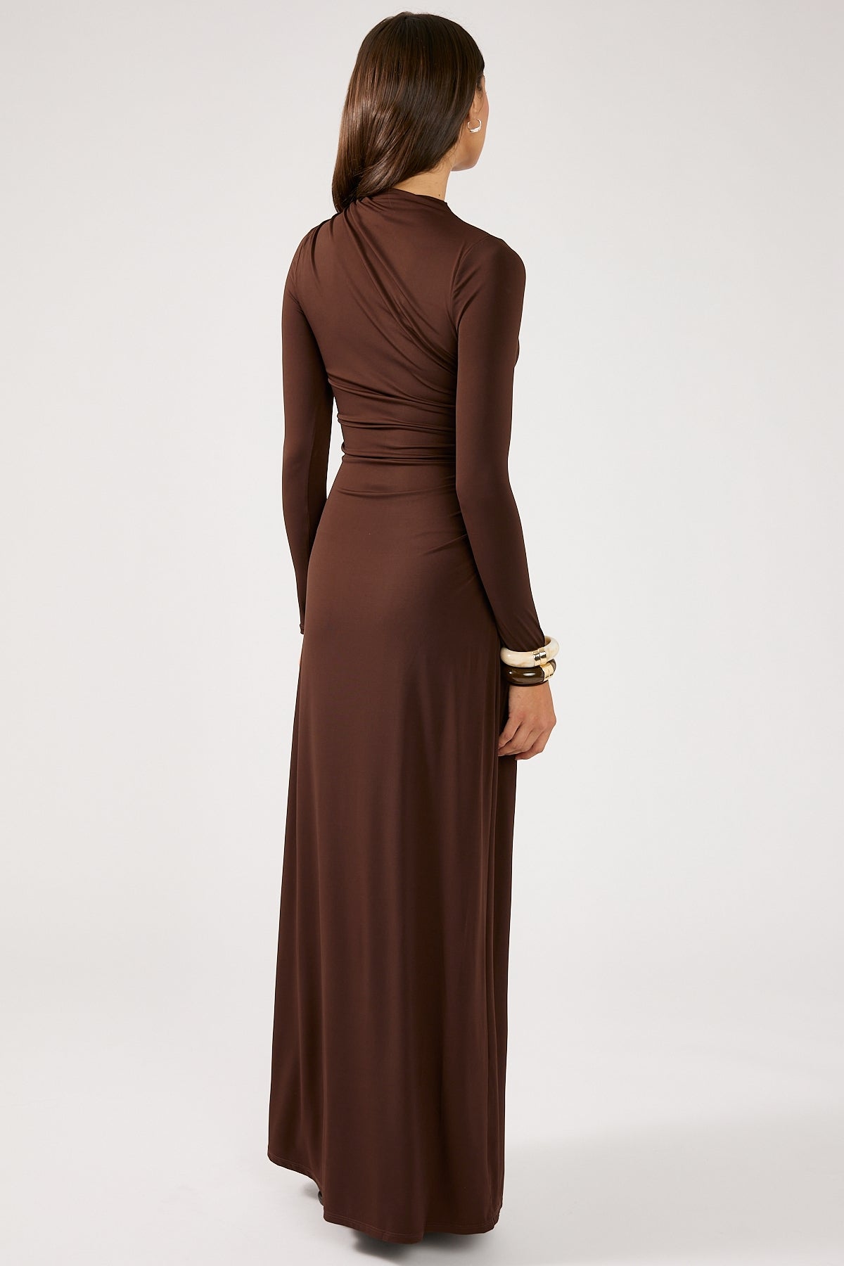 Perfect Stranger Rosie Long Sleeve Maxi Dress Brown