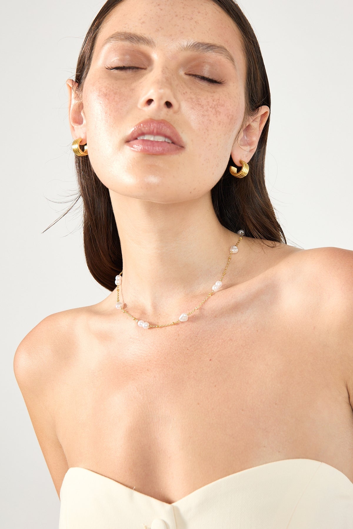 Perfect Stranger Aegean Pearl Chain Necklace 18K Gold