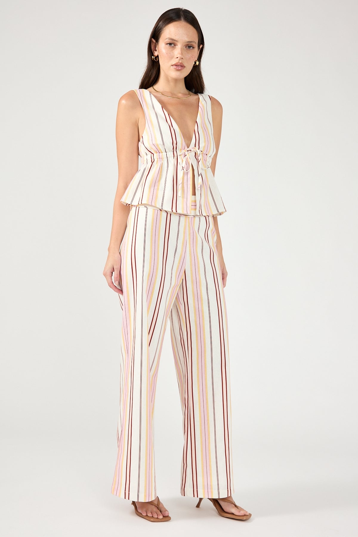 Perfect Stranger Palermo Mid Rise Stripe Pant Multi Stripe