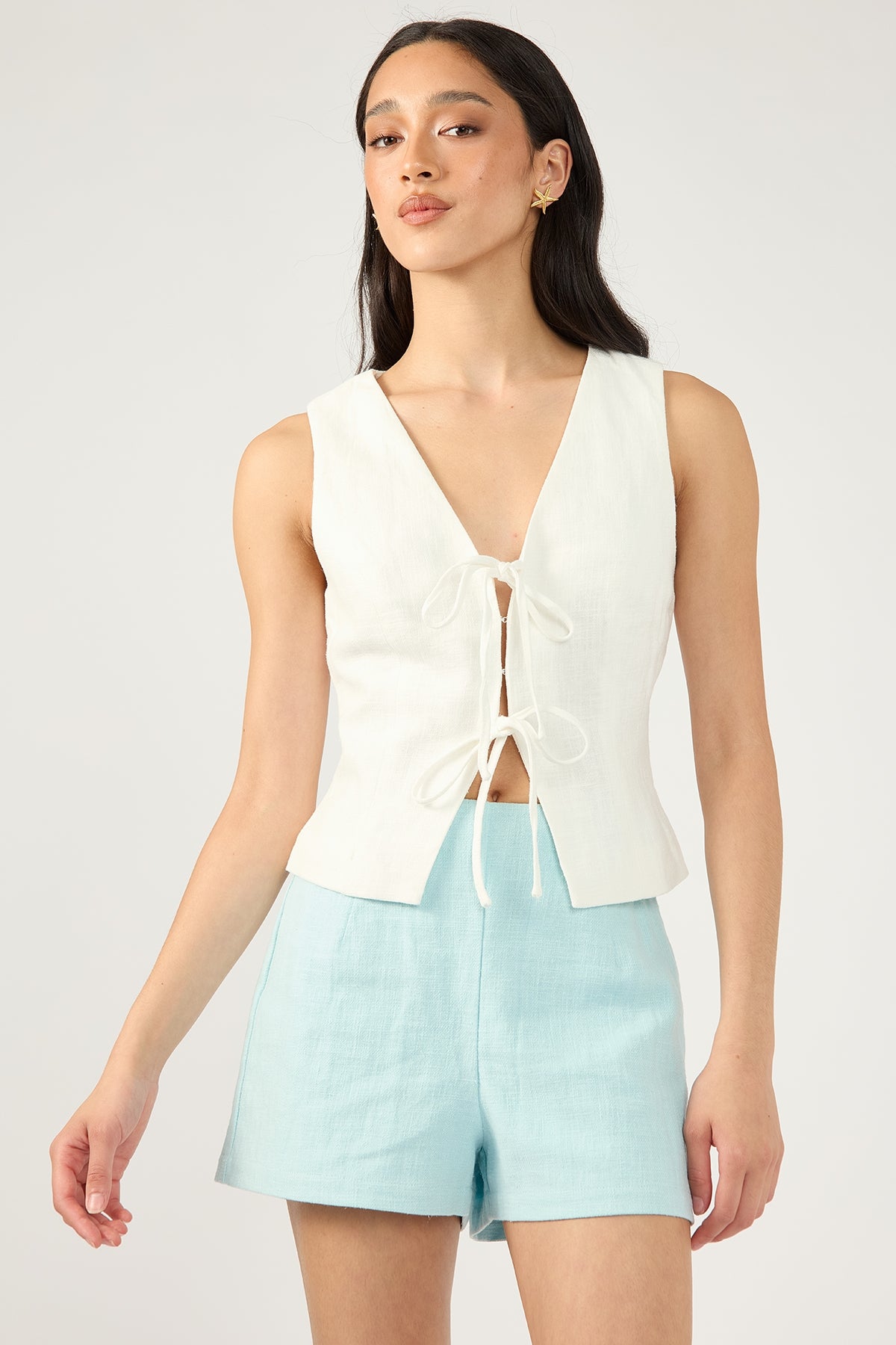 Perfect Stranger Menorca Linen Short Blue