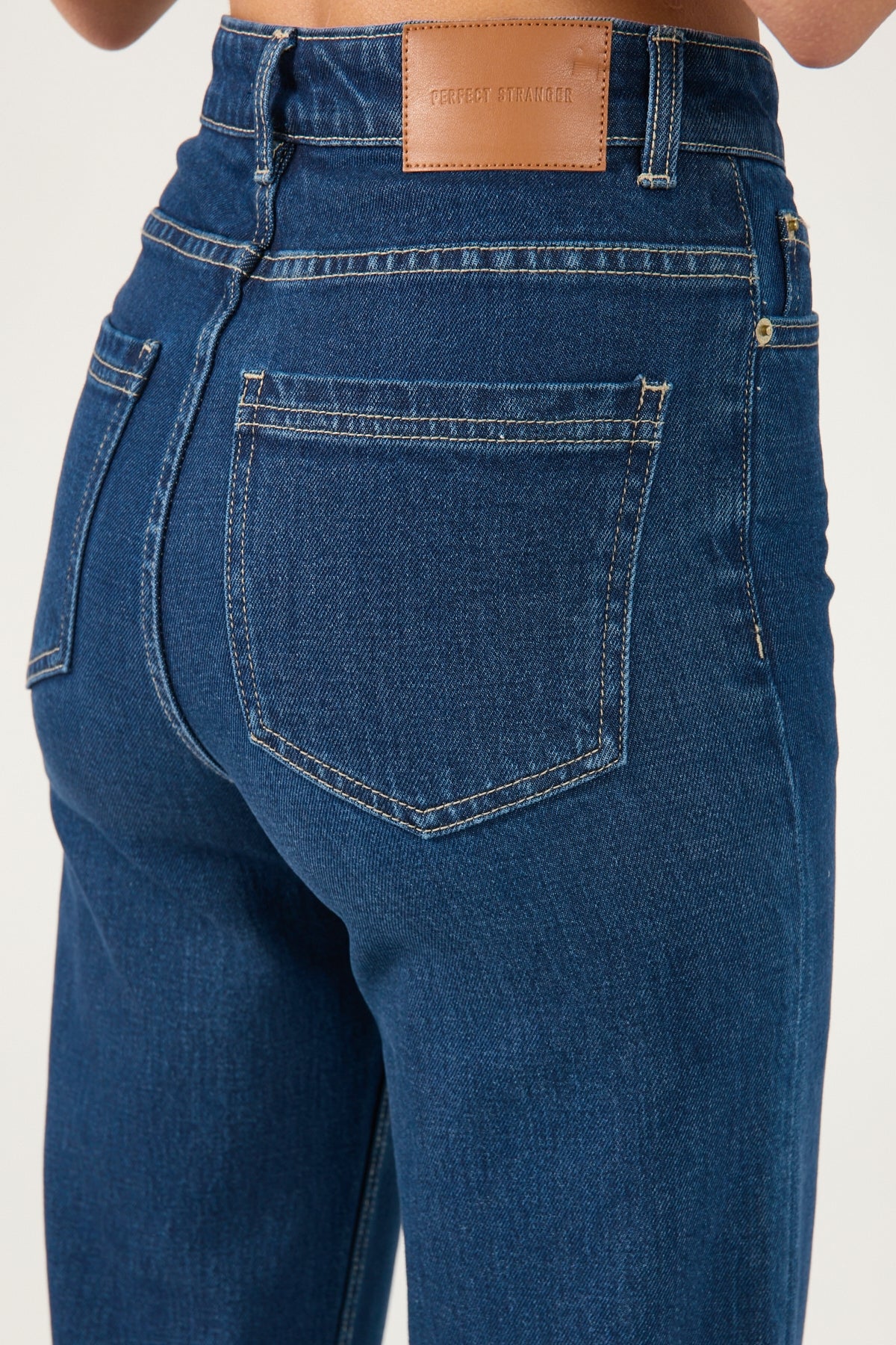 Perfect Stranger High Rise Wide Leg Jean Dark Blue Denim