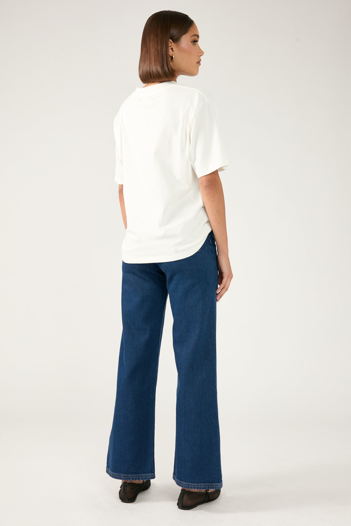 Perfect Stranger High Rise Wide Leg Jean Dark Blue Denim