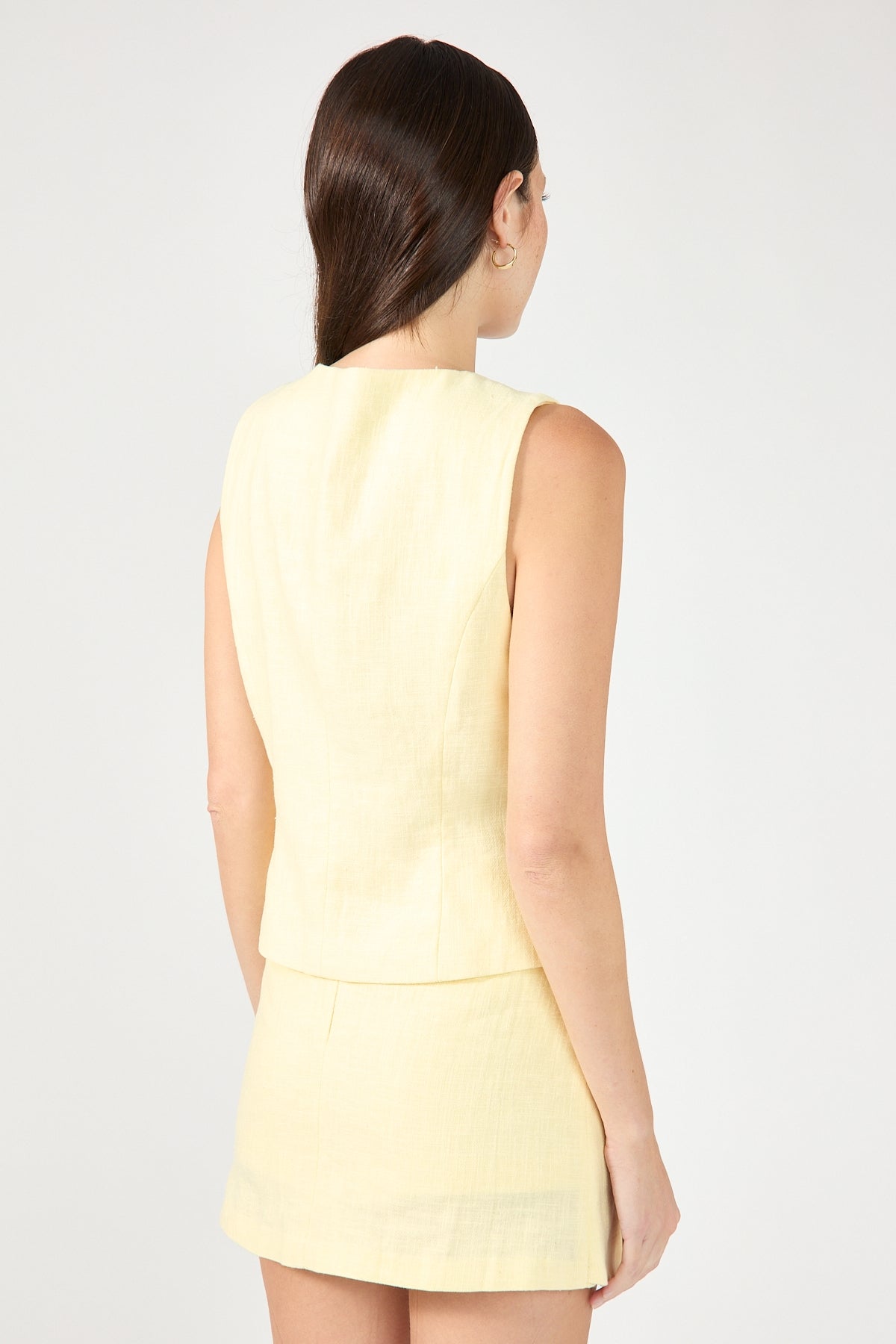 Perfect Stranger Menorca Tie Up Vest Top Lemon